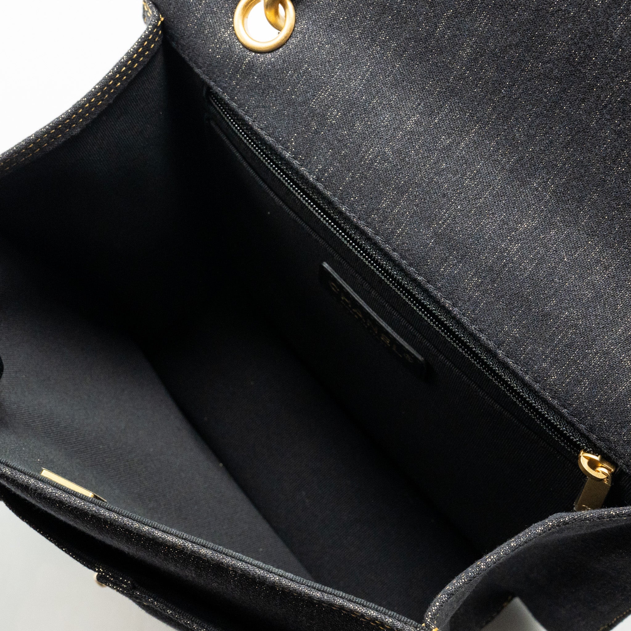 Chanel 23S flap backpack denim dark blue with brushed  (microchip)
