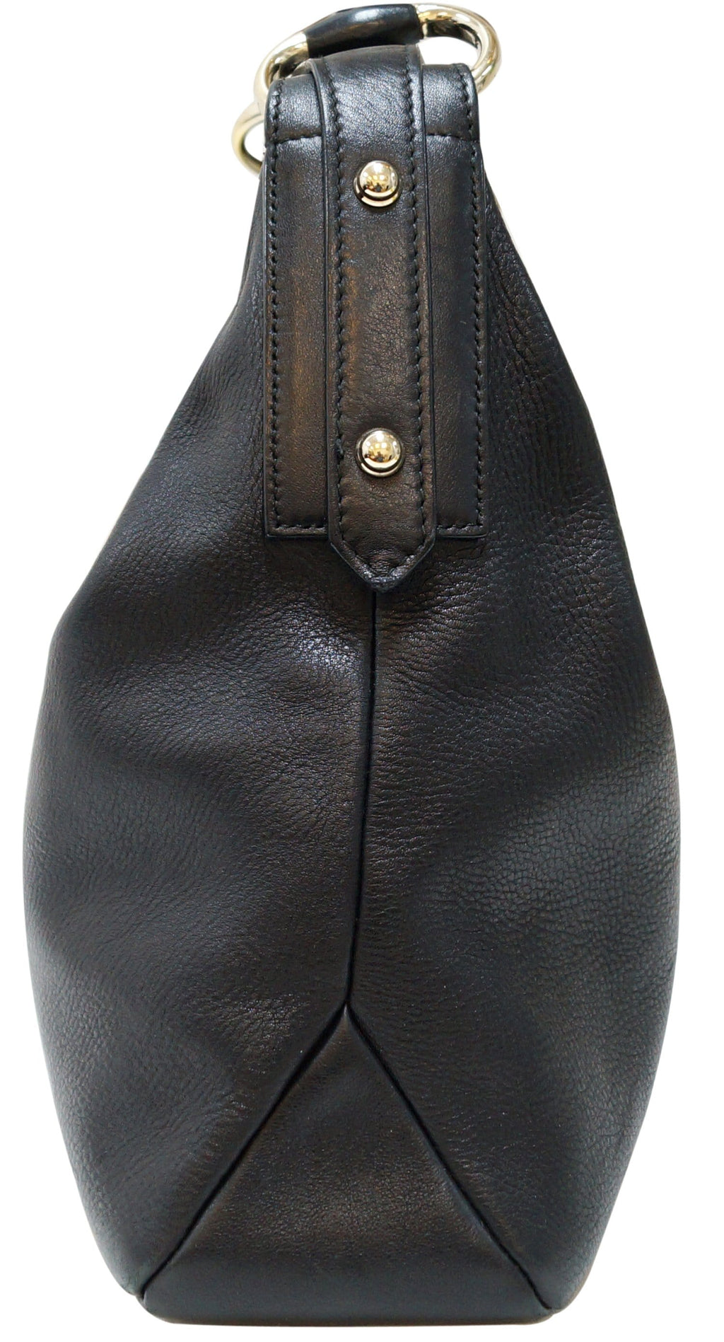 GUCCI Black Leather Horsebit Hobo Bag