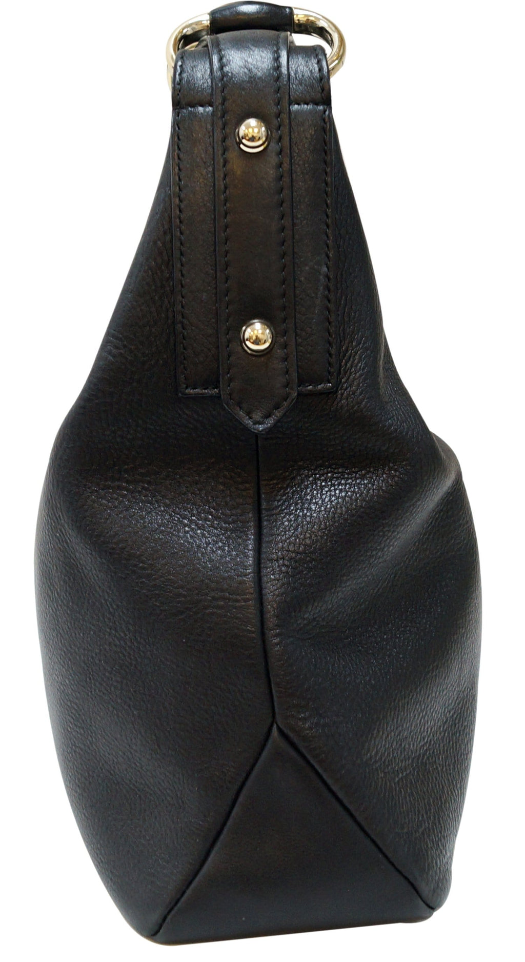 GUCCI Black Leather Horsebit Hobo Bag