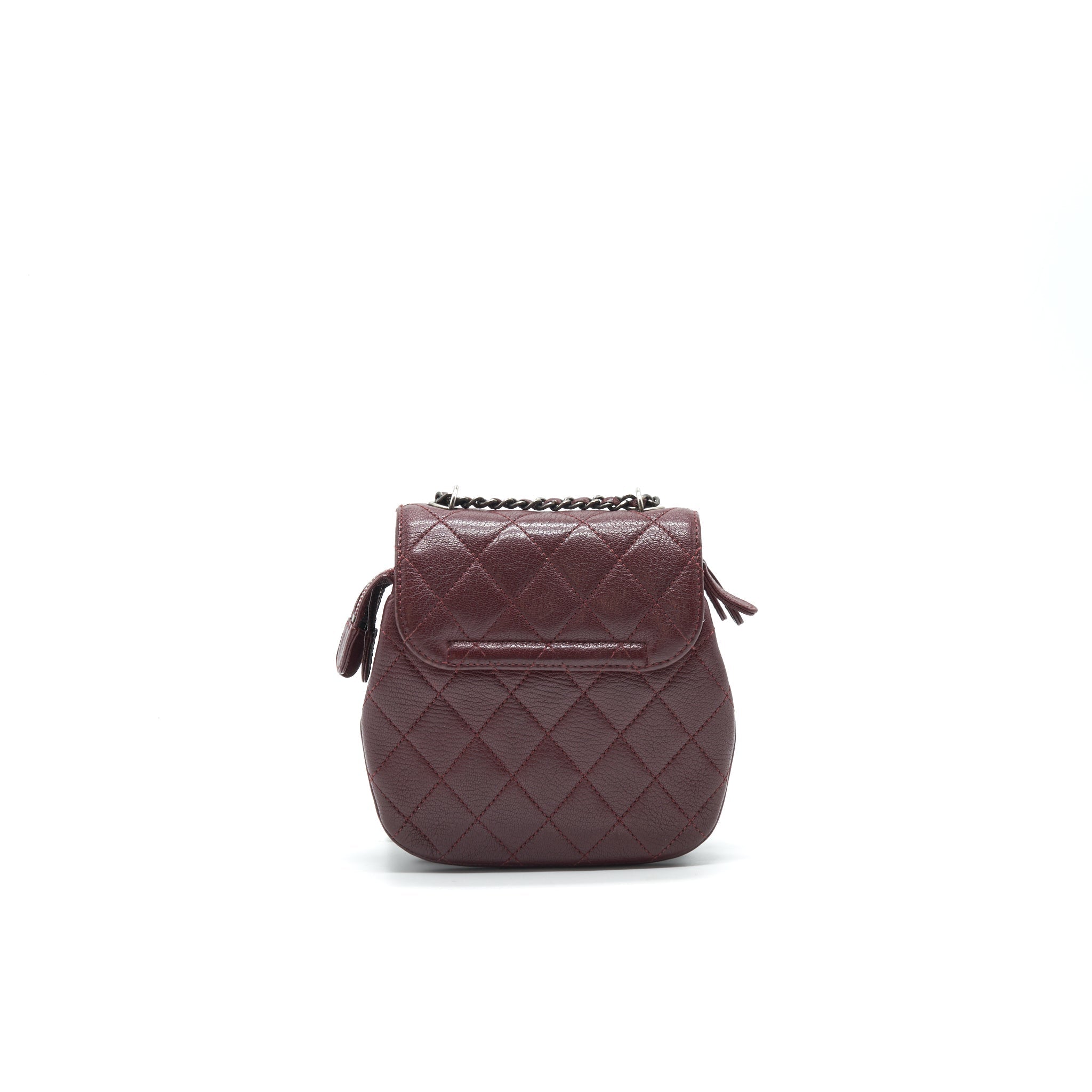 CHANEL Small Flap Bag With Chain Burgundy