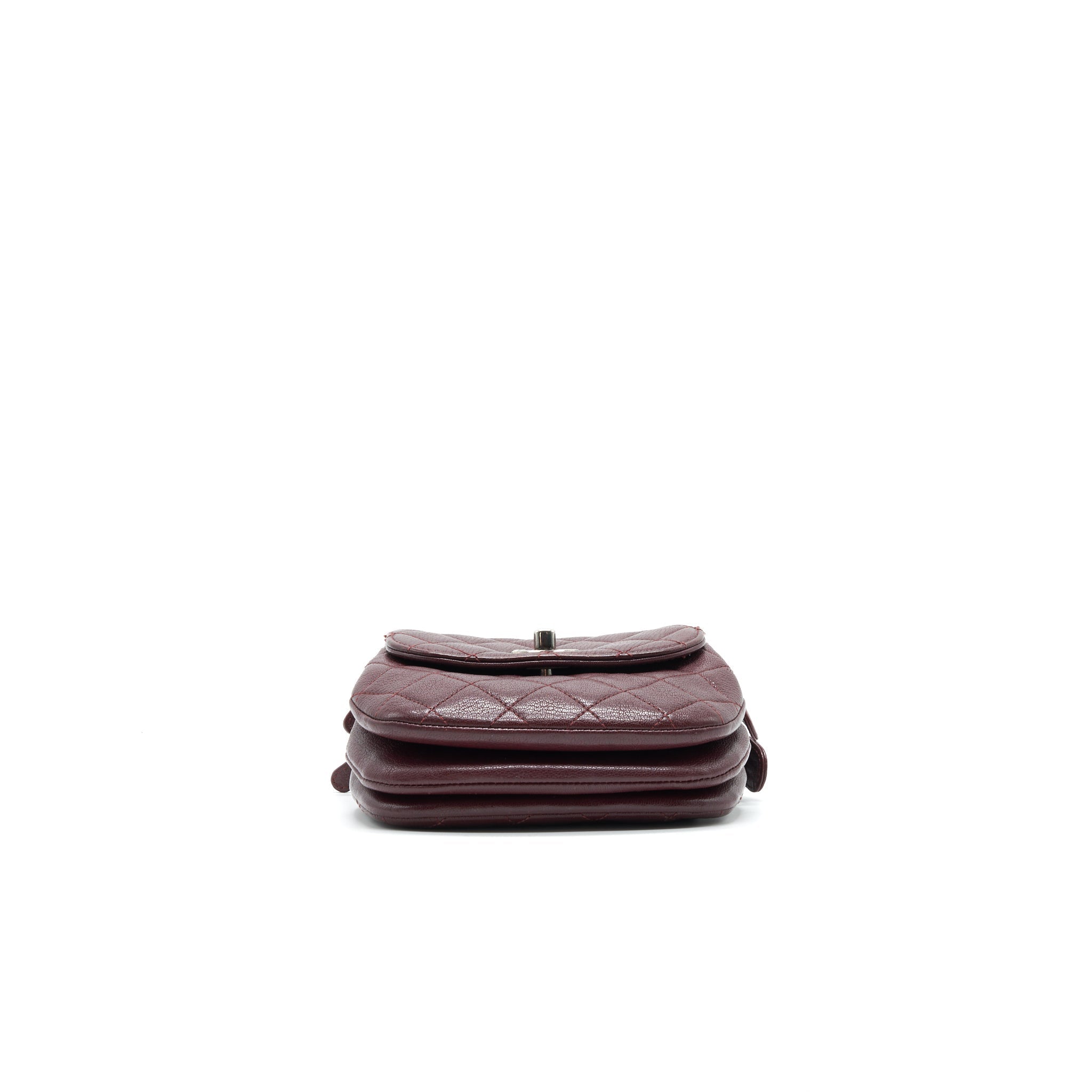 CHANEL Small Flap Bag With Chain Burgundy