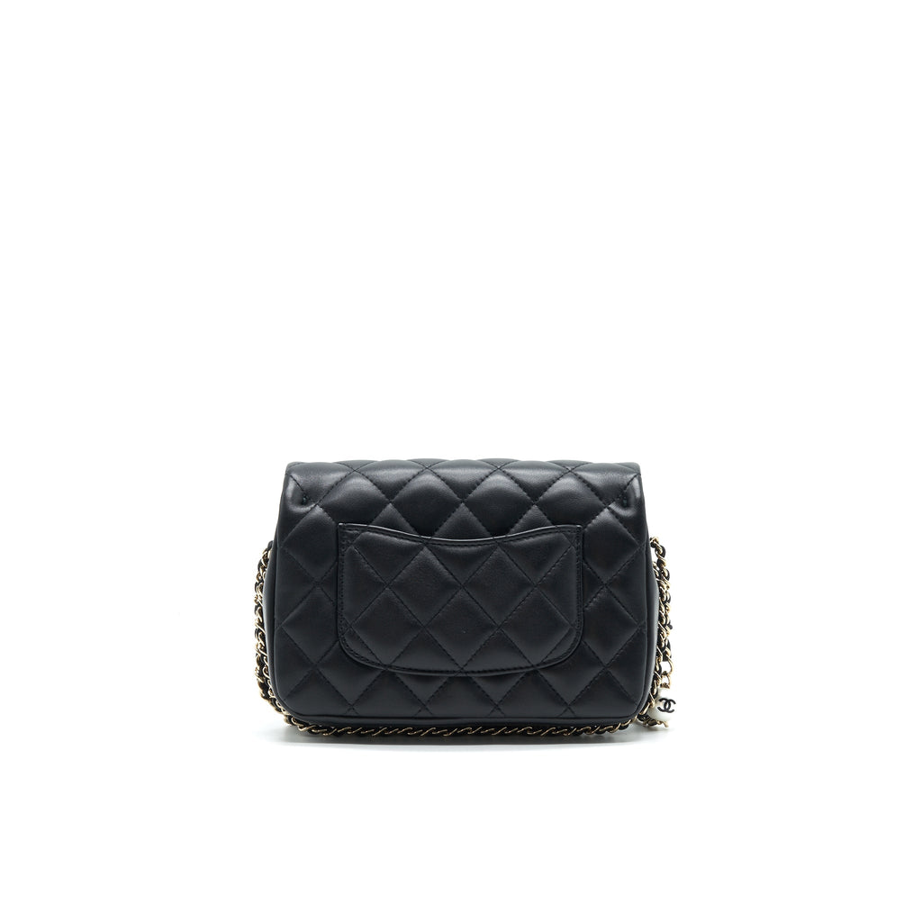 Chanel Logo Pearl Chain Mini Flap Bag
