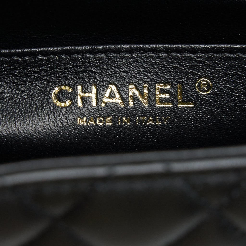 Chanel Mini Square Flap Bag Black Lambskin L