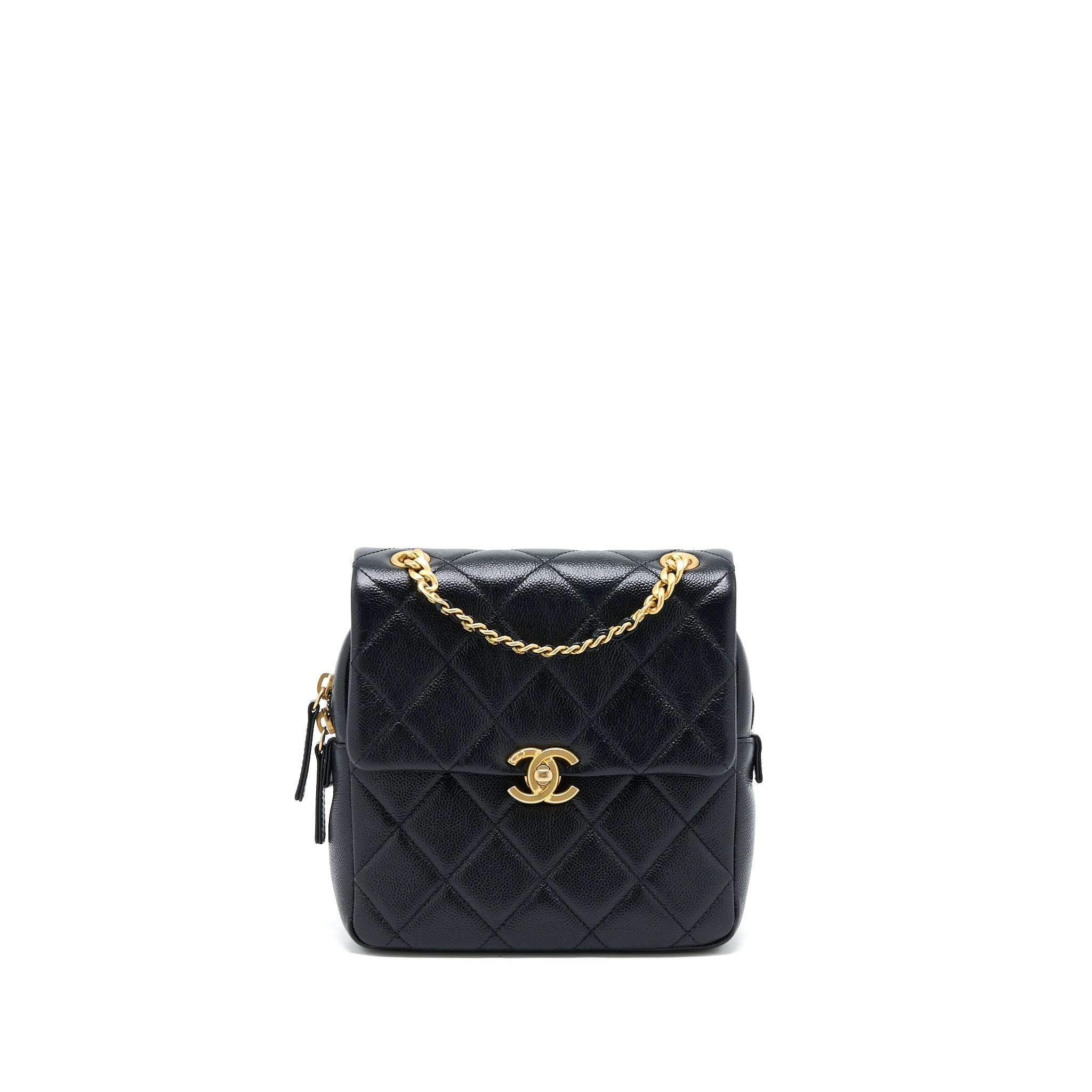 Chanel 22P Flap Backpack Caviar Black Brushed  (Microchip)