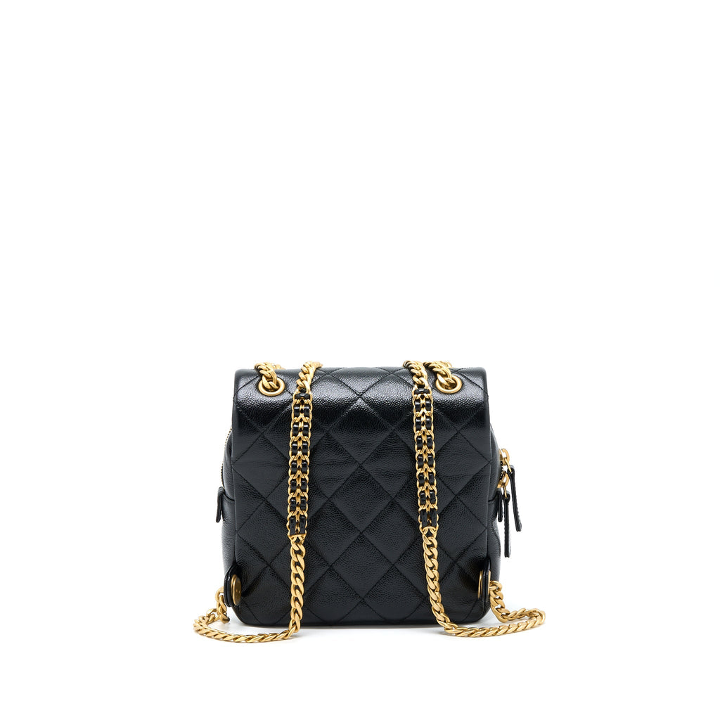 Chanel 22P Flap Backpack Caviar Black Brushed  (Microchip)