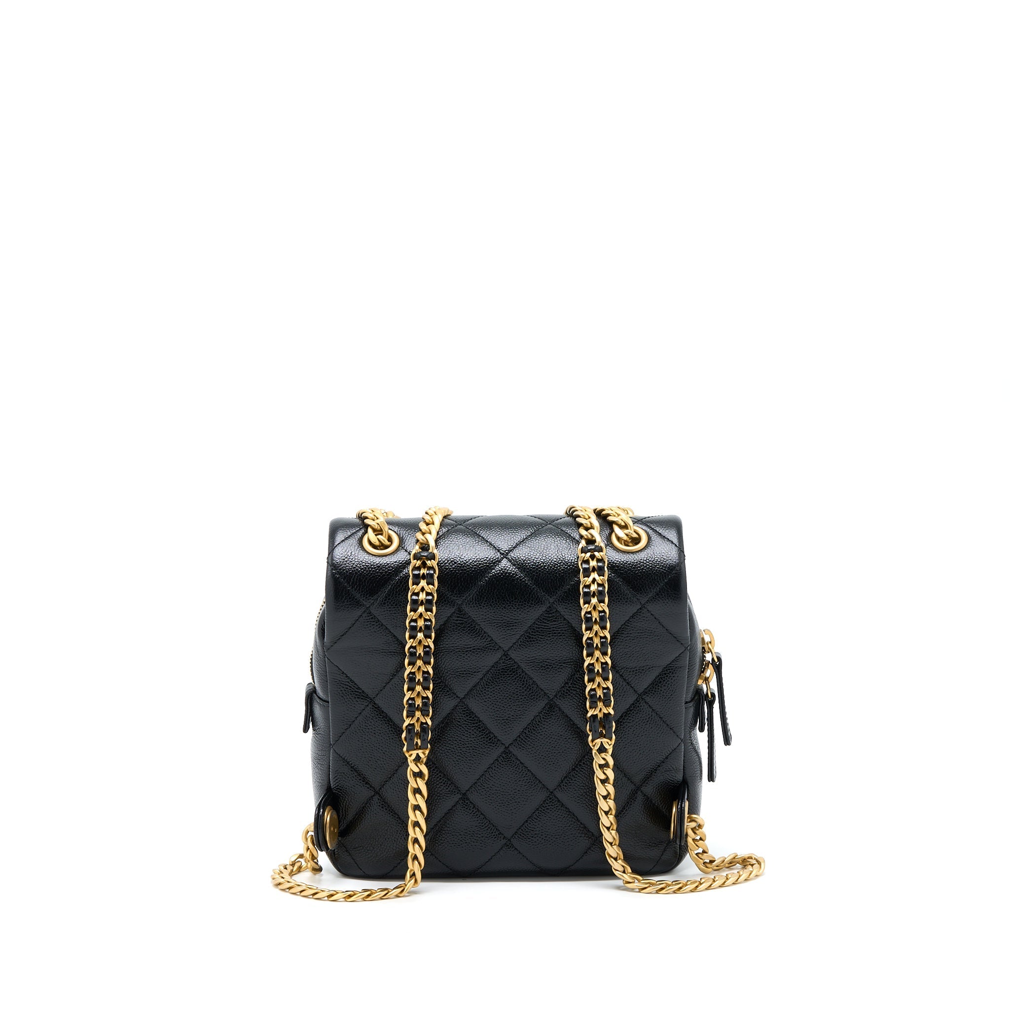 Chanel 22P Flap Backpack Caviar Black Brushed  (Microchip)