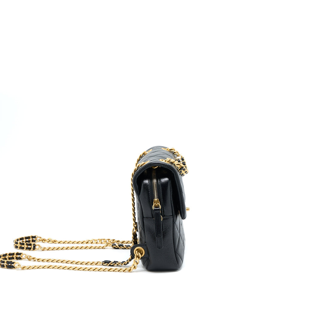 Chanel 22P Flap Backpack Caviar Black Brushed  (Microchip)