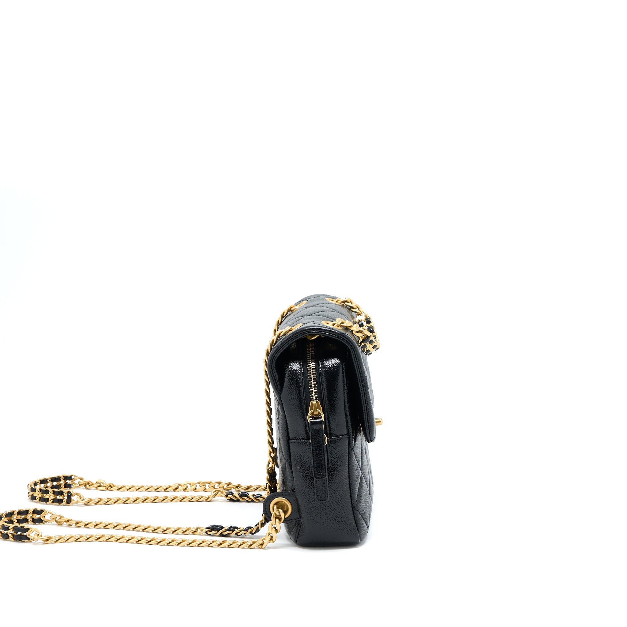 Chanel 22P Flap Backpack Caviar Black Brushed  (Microchip)