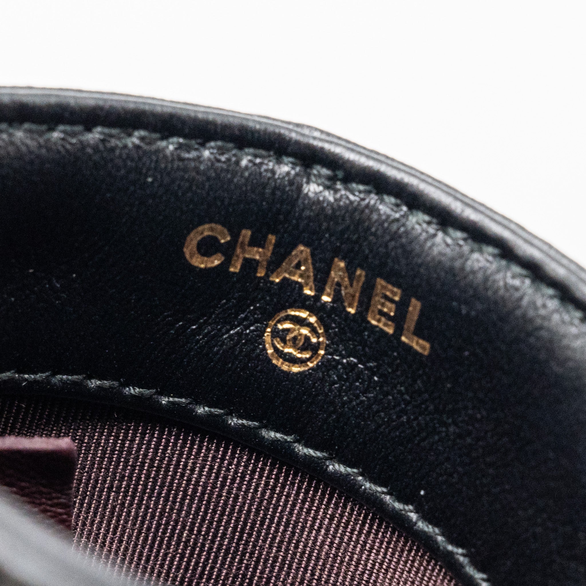 Chanel Gold Clutch O Chain Phone Holder Lambskin Black L