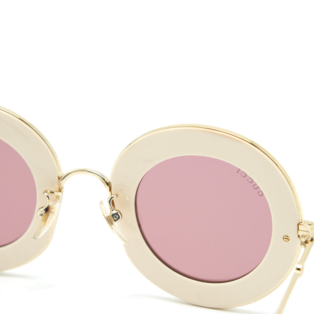 Gucci L�aveugle Par Amour Sunglasses White/Multicolour
