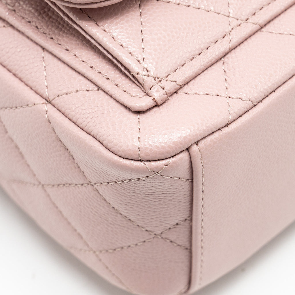 Chanel 24P Classic mini Backpack Caviar Light Pink  (Microchip)