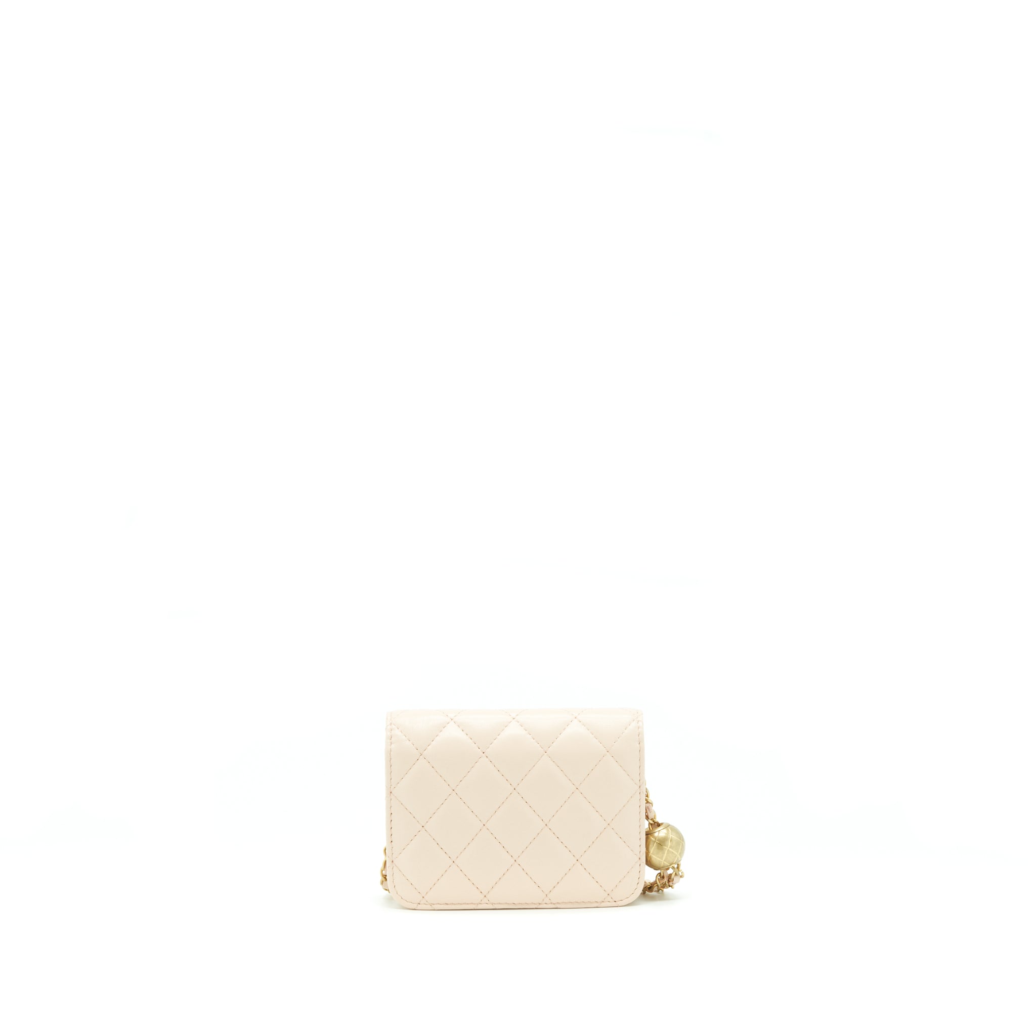 Chanel Pearl Crush Mini Flap Belt Bag Lambskin Light Pink