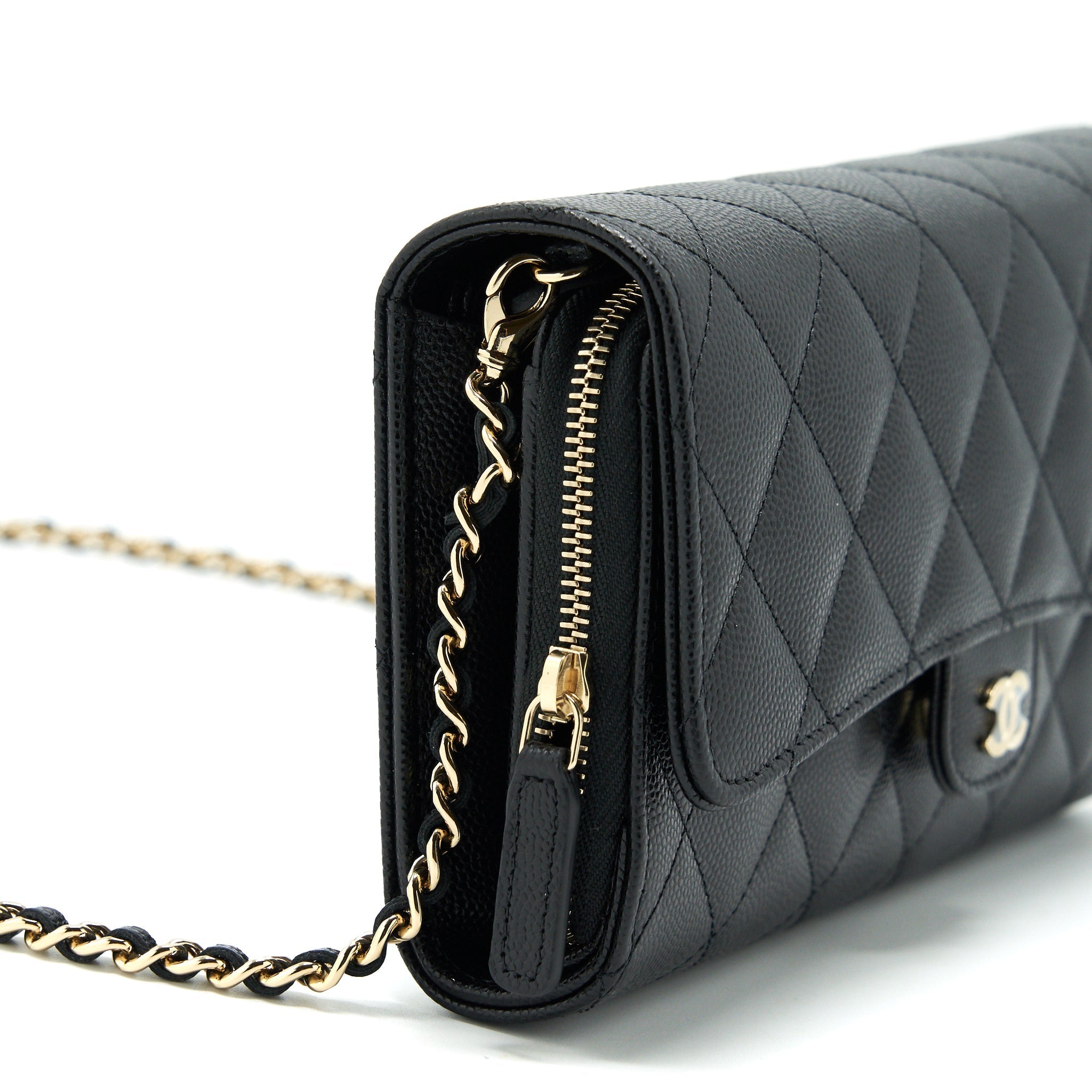 Chanel 3 In 1 Wallet On Chain Black Caviar L