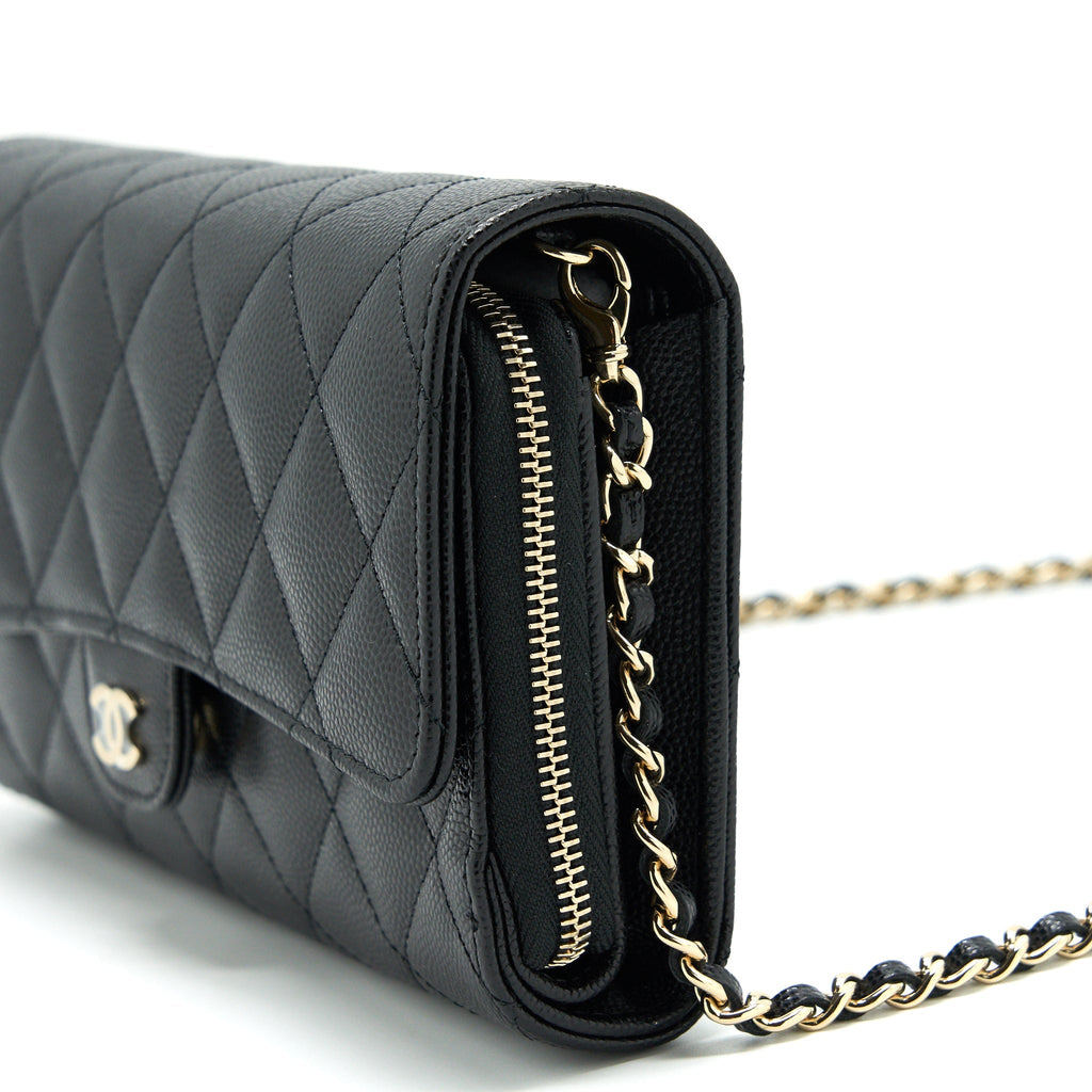 Chanel 3 In 1 Wallet On Chain Black Caviar L