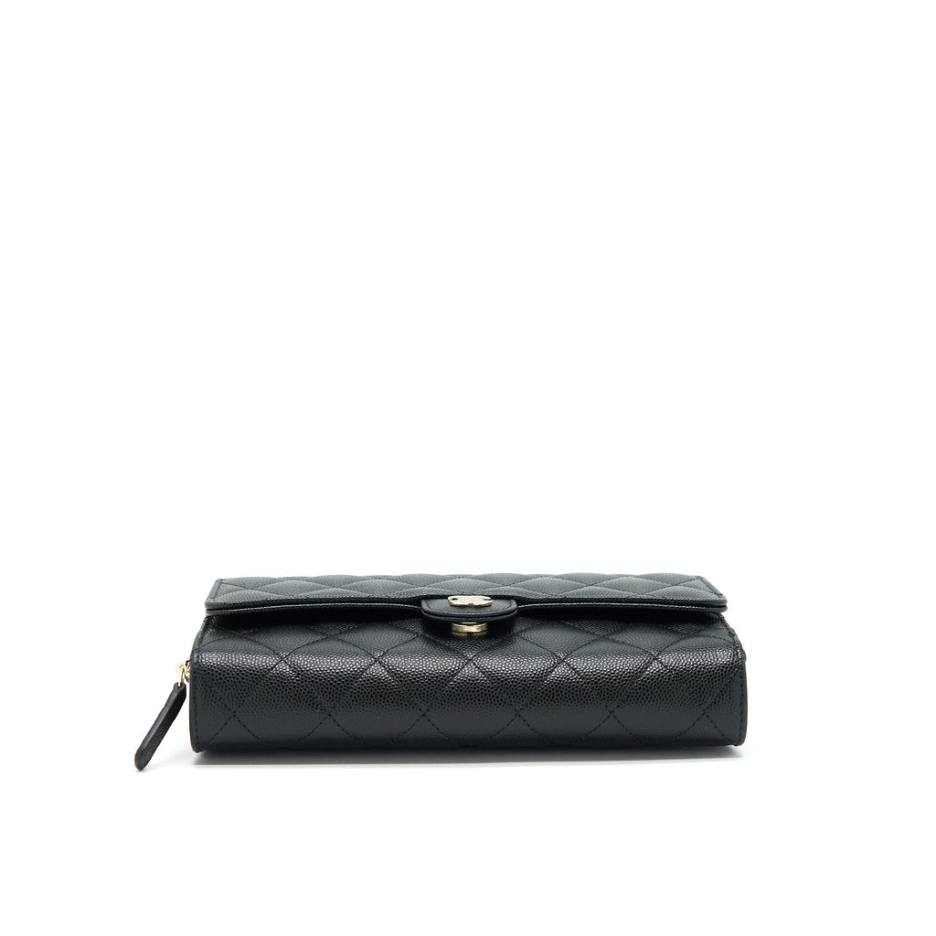 Chanel 3 In 1 Wallet On Chain Black Caviar L