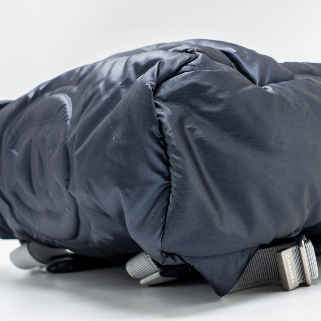 Chanel Doudone Padded Backpack Nylon Dark Grey