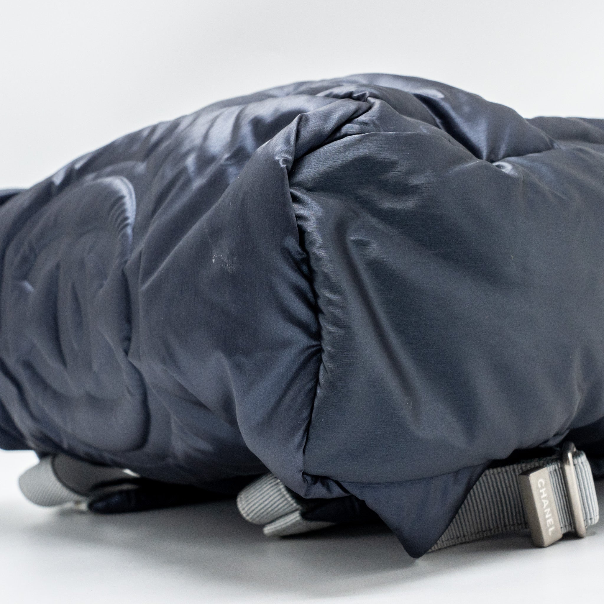 Chanel Doudone Padded Backpack Nylon Dark Grey