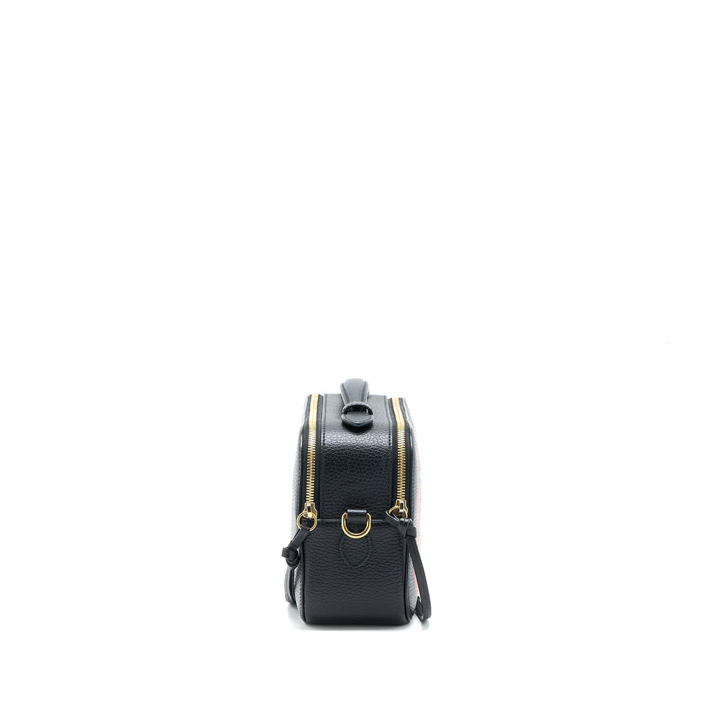 Gucci Snake Printed Camera Bag Calfskin Black