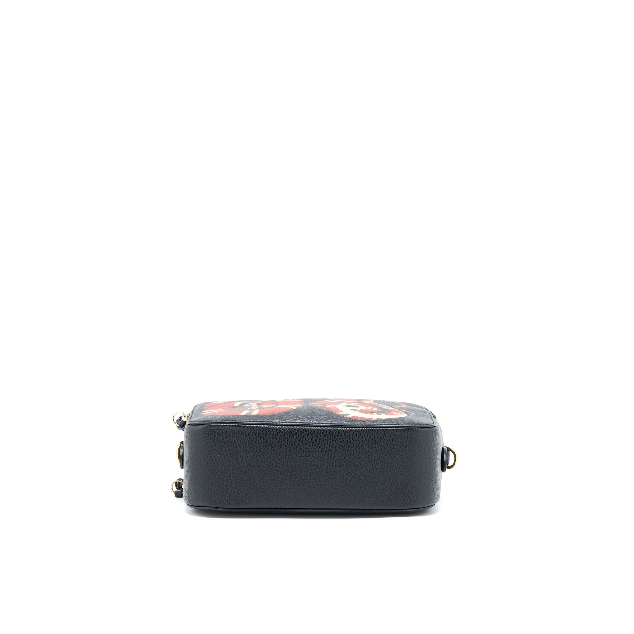 Gucci Snake Printed Camera Bag Calfskin Black