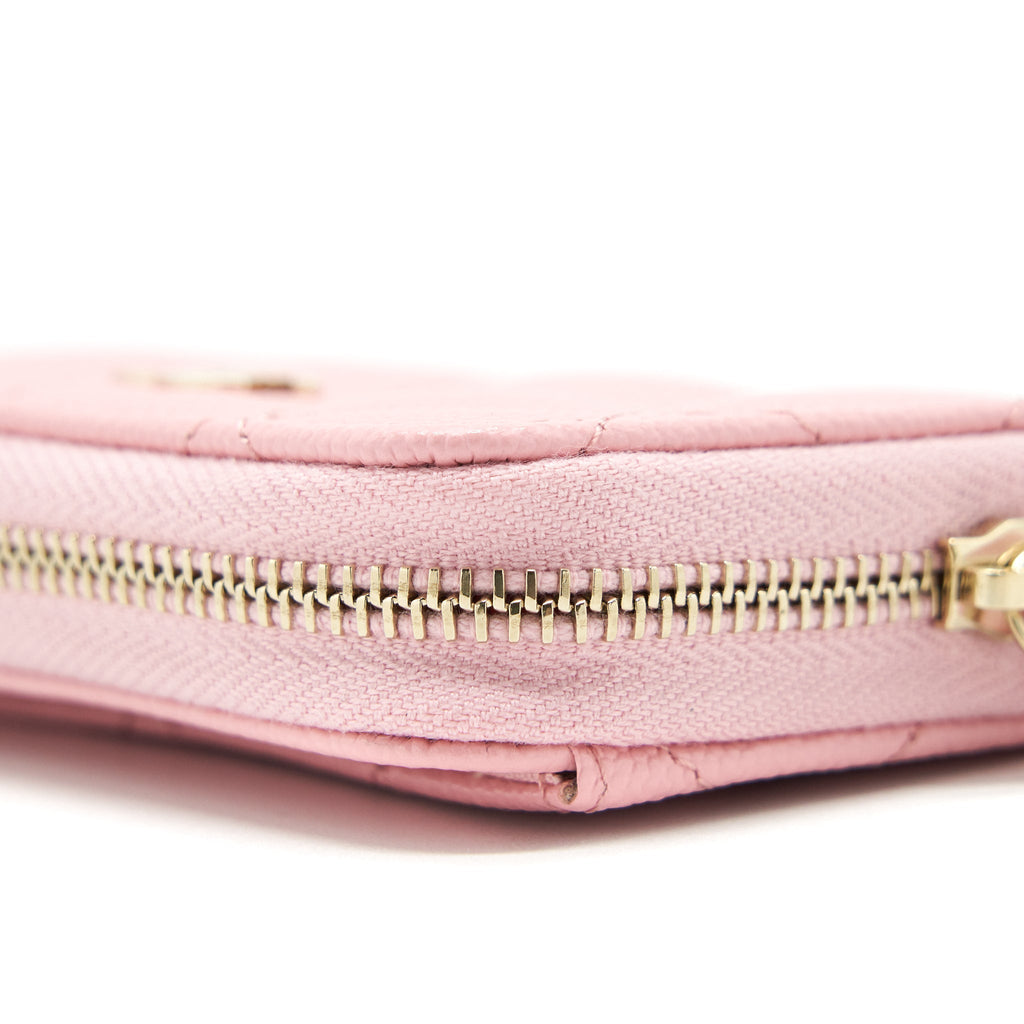 Chanel 22C Zip holder Pink Caviar L