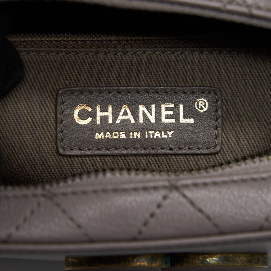 Chanel CC logo vanity with handle and Chain Grey with