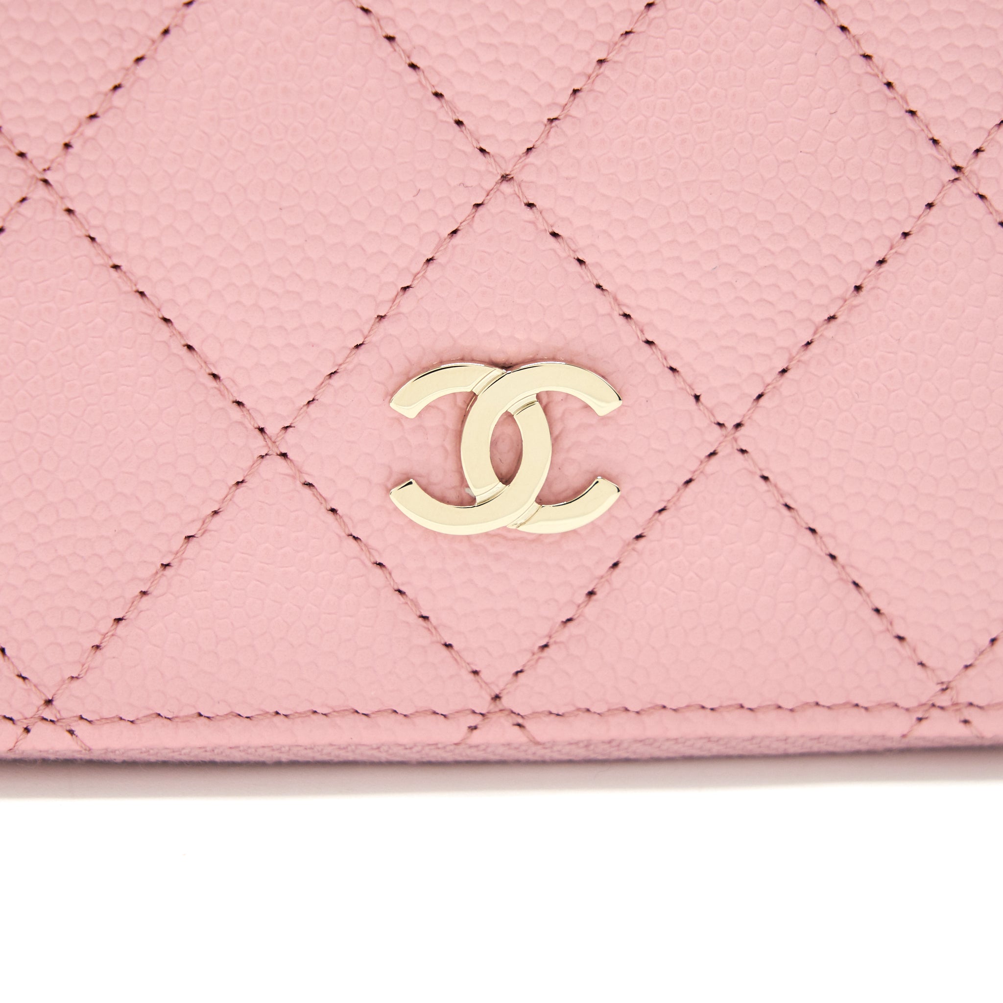 Chanel 22C Zip holder Pink Caviar L