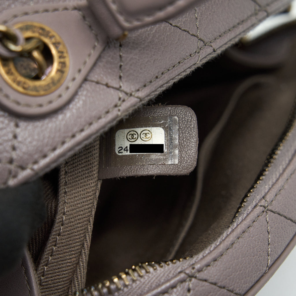 Chanel CC logo vanity with handle and Chain Grey with