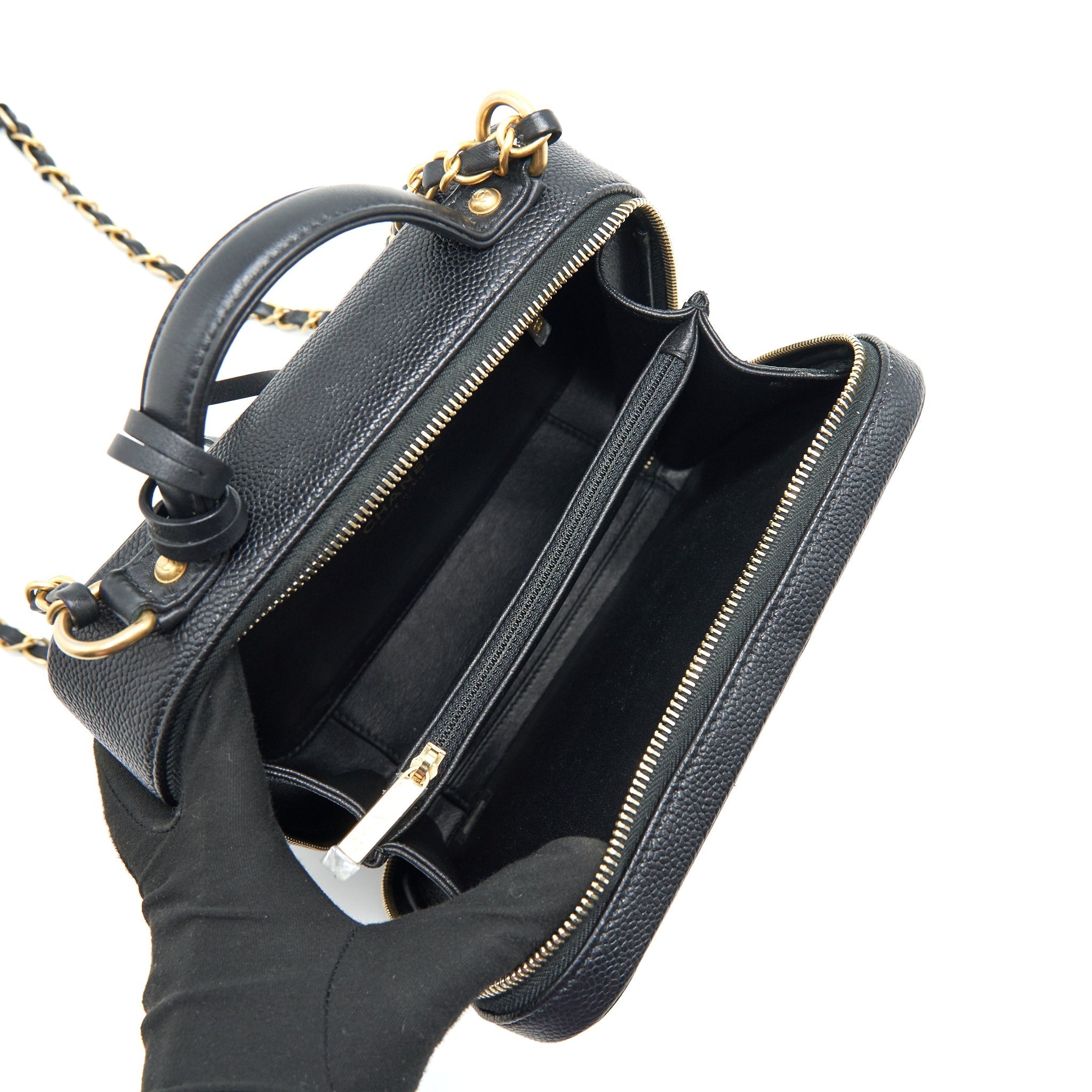 Chanel Cavia Leather Vanity Bag Black