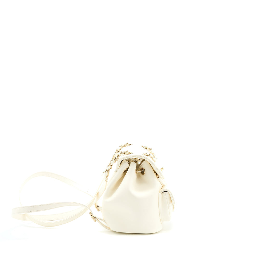 Chanel Duma Mini Backpack Lambskin White L (Microchip)
