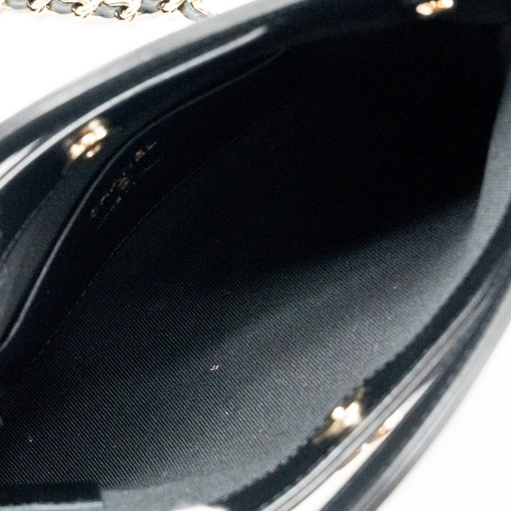 Chanel 24c Mini 31 Clutch With Chain Shiny Calfskin Black L (Microchip)