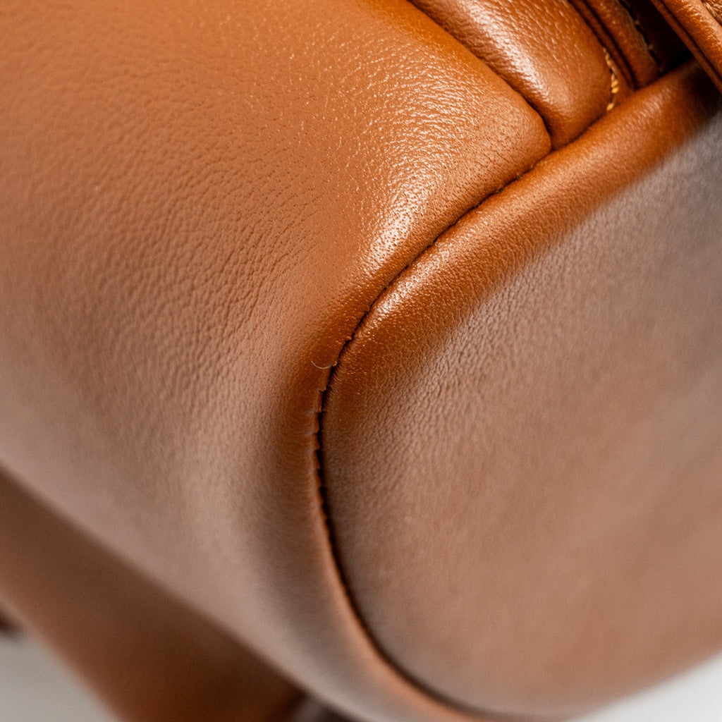 Chanel 23a Triple Pack Backpack Calfskin Caramel L (microchip)