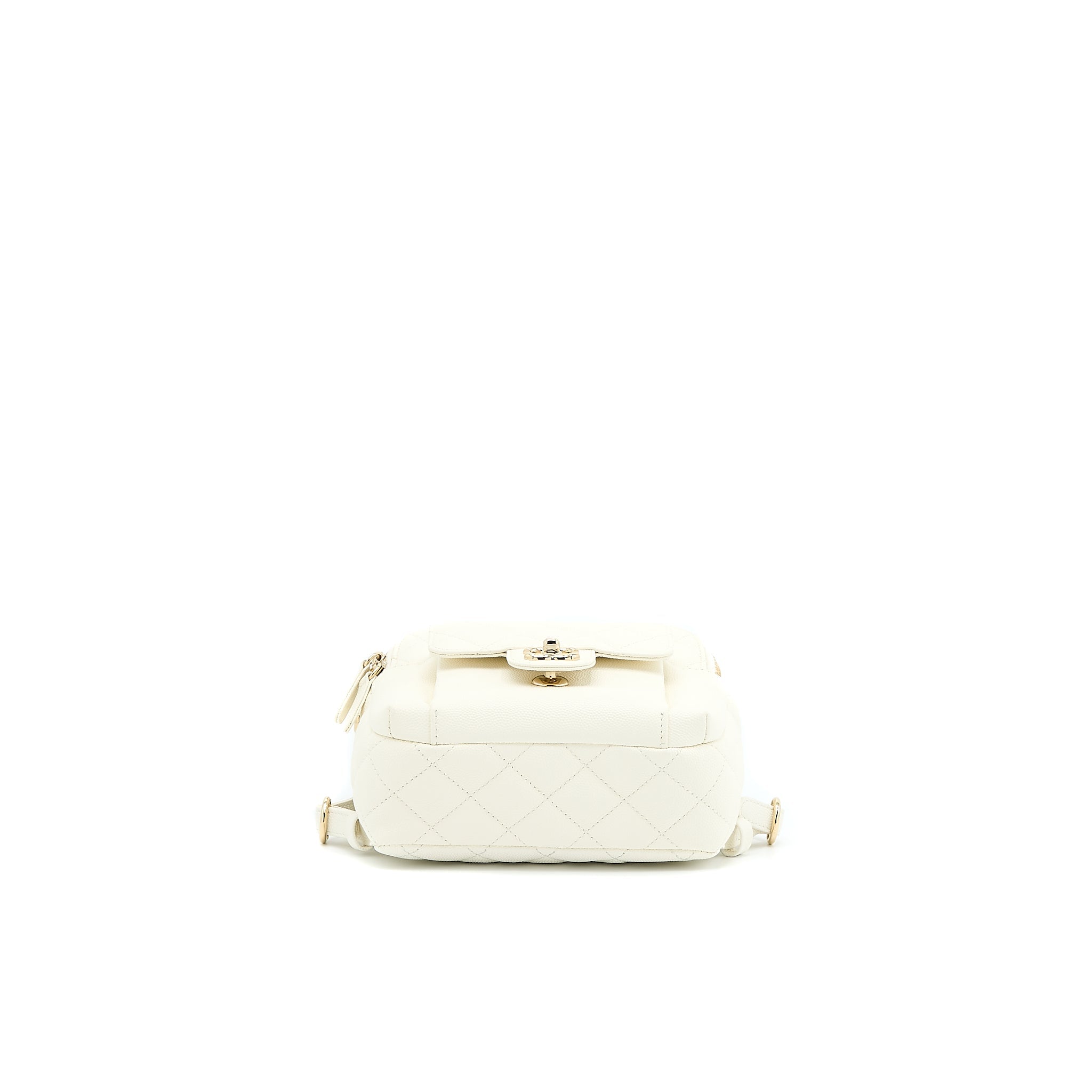 Chanel Quilted Mini CC Day Backpack Caviar White L