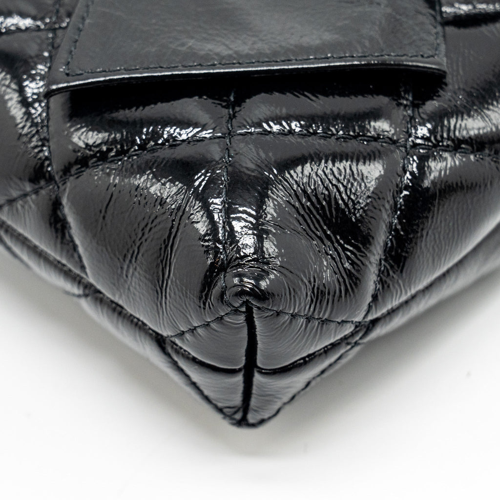 Chanel 24A Bowknot Clutch With Chain patent Crumpled Lambskin/Shiny Lambskin Black  (microchip)