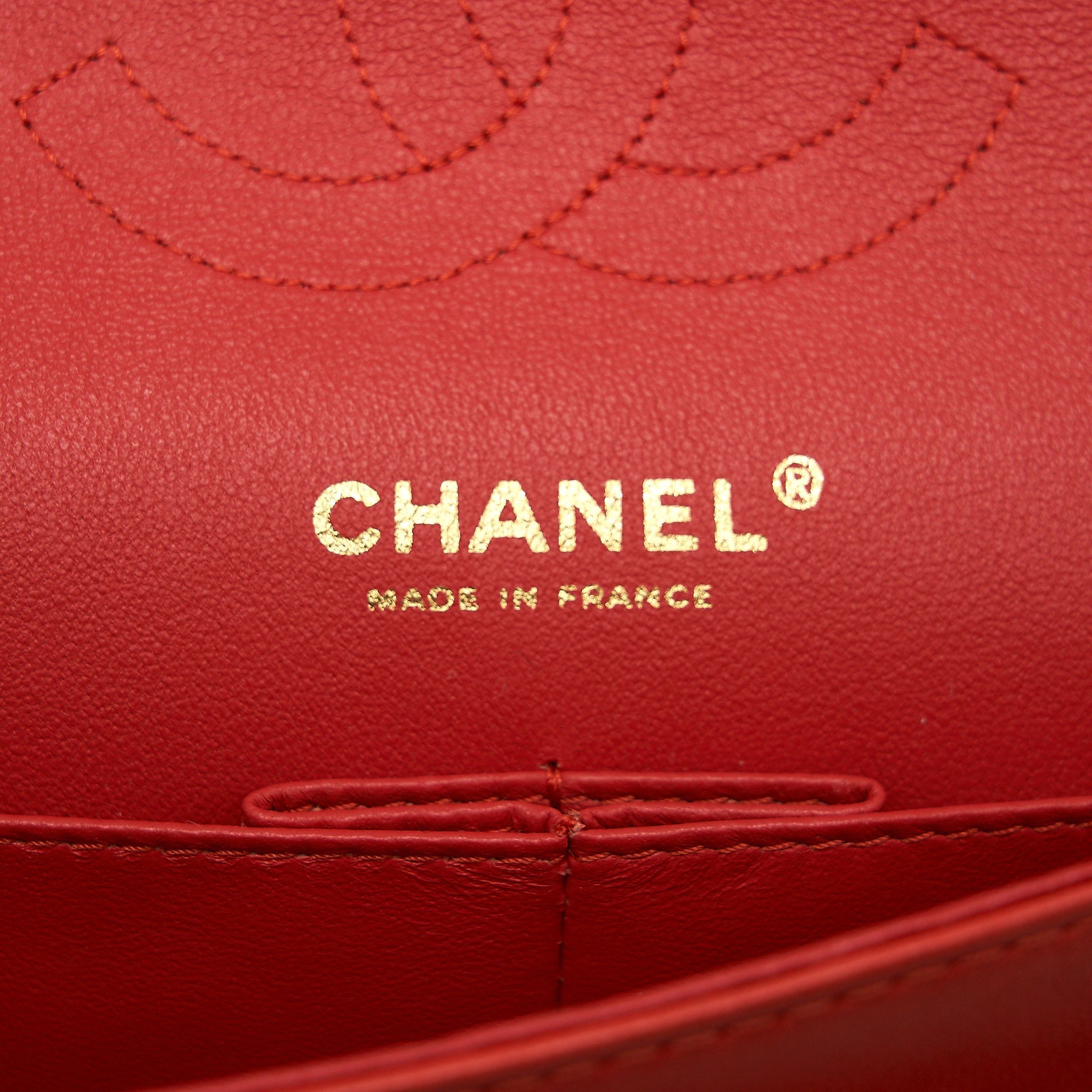 CHANEL CLASSIC MEDIUM DOUBLE FLAP LAMBSKIN IN CORAL L