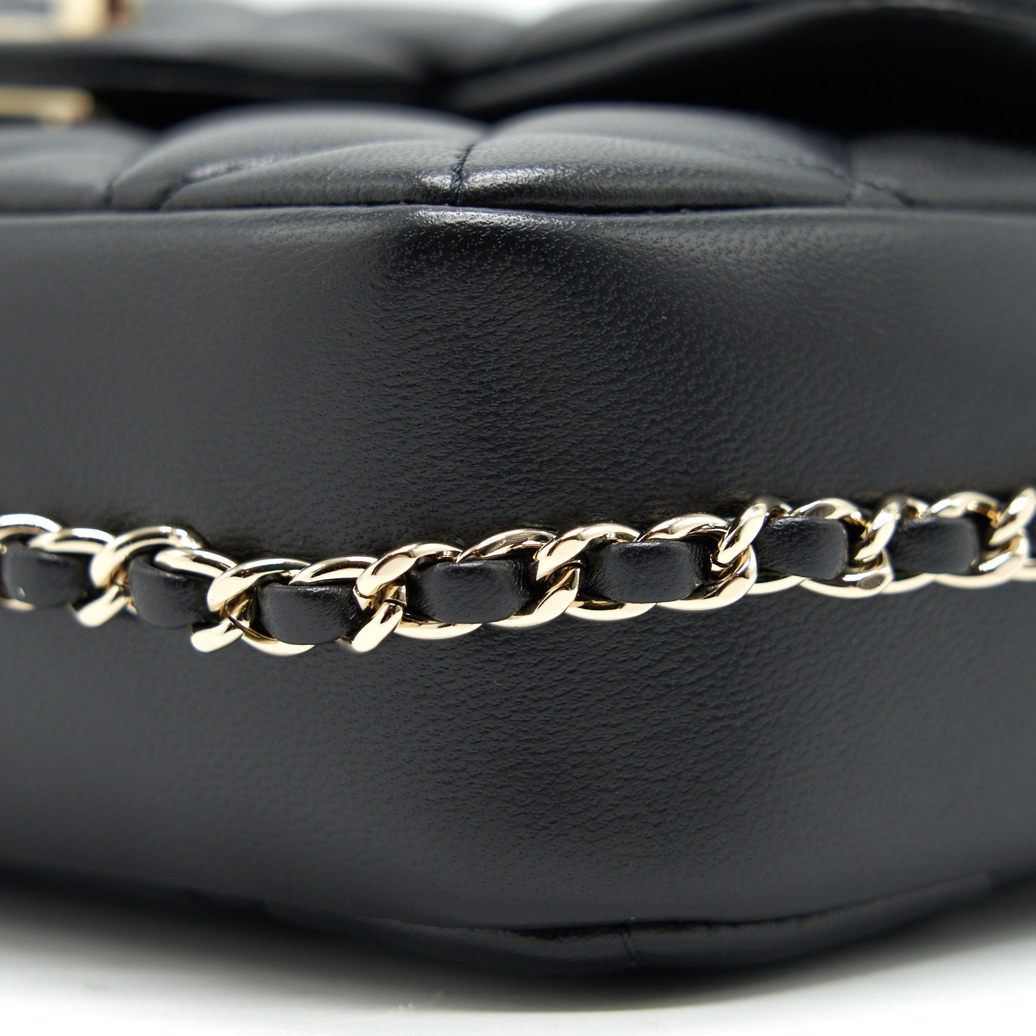 Chanel Logo Pearl Chain Mini Flap Bag