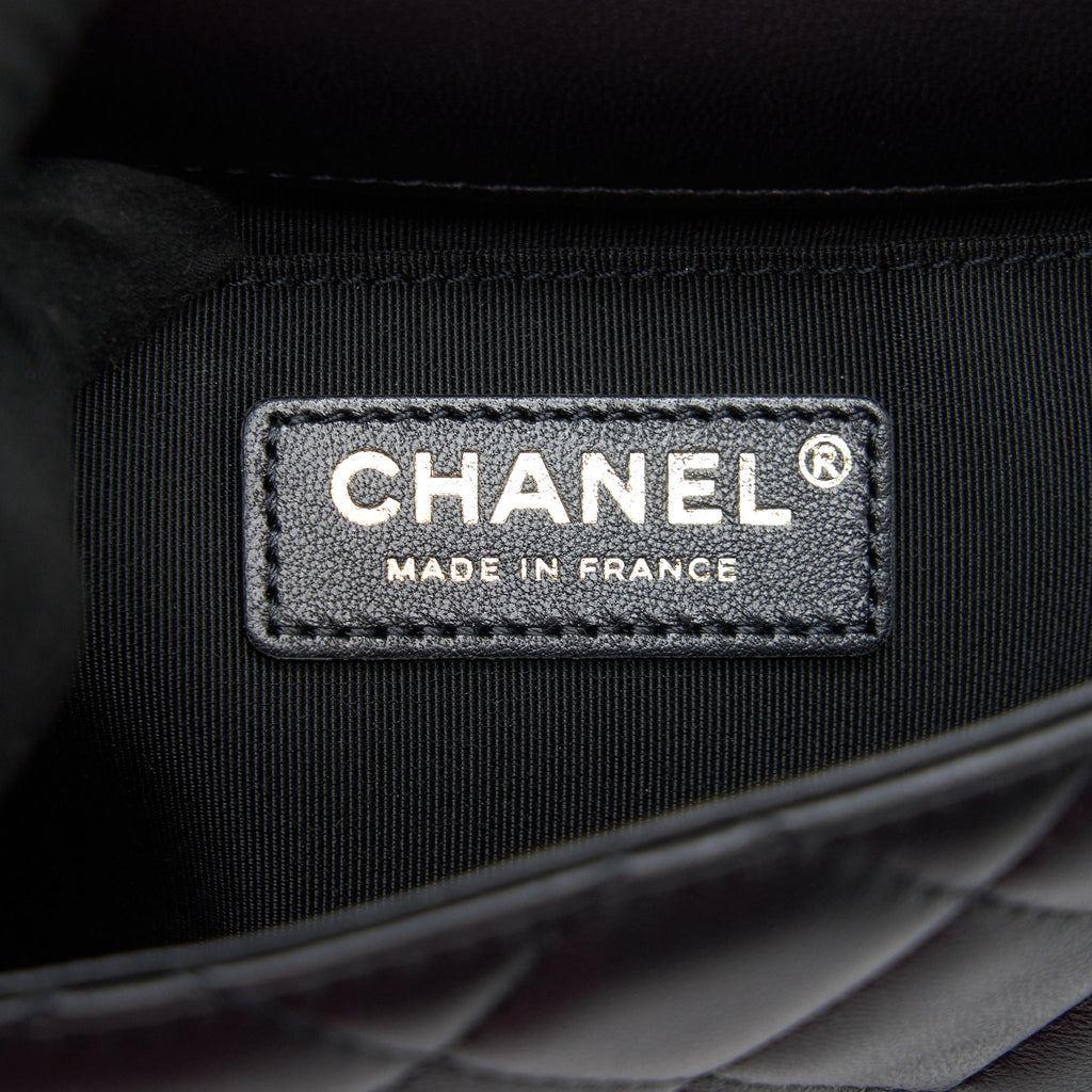 Chanel Logo Pearl Chain Mini Flap Bag