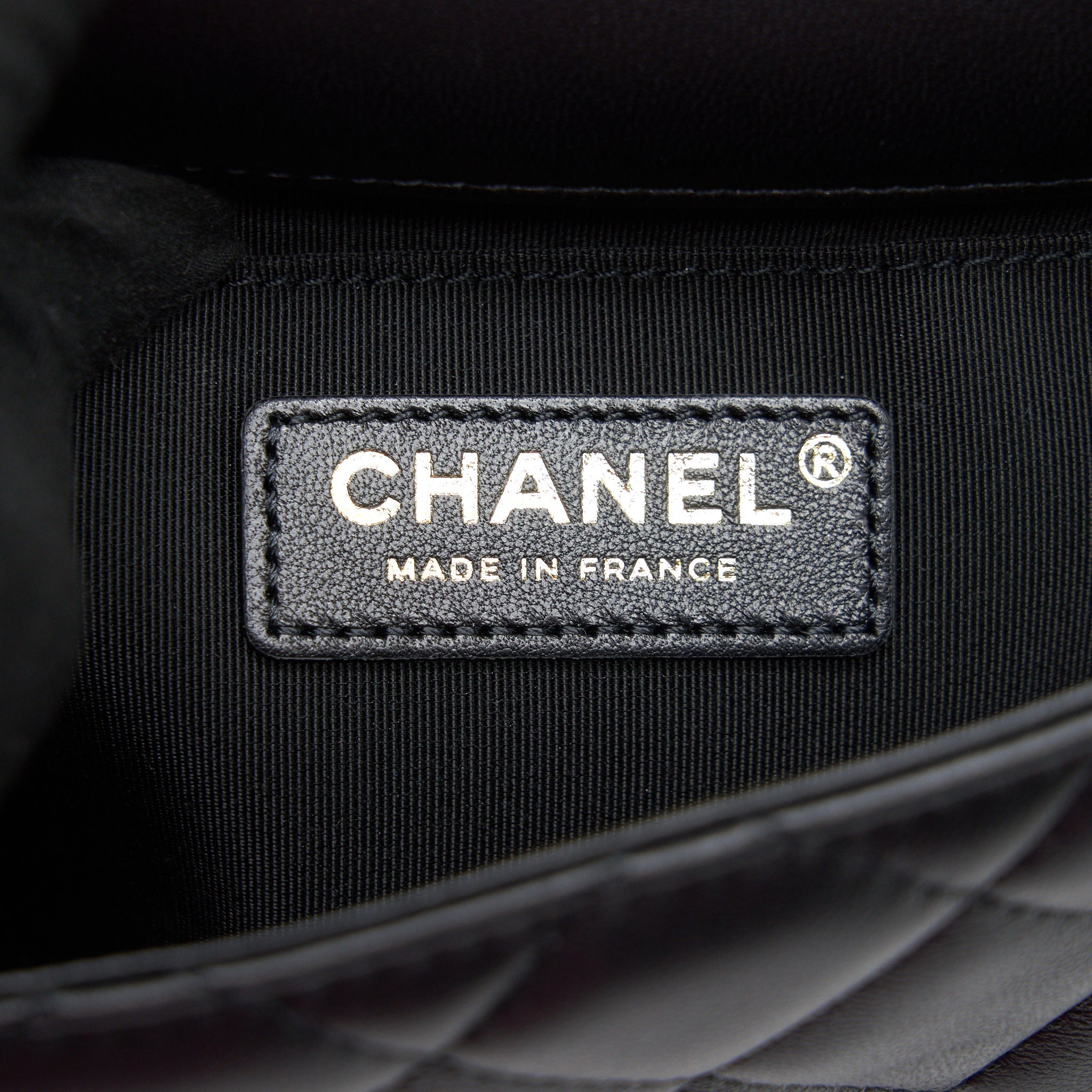 Chanel Logo Pearl Chain Mini Flap Bag