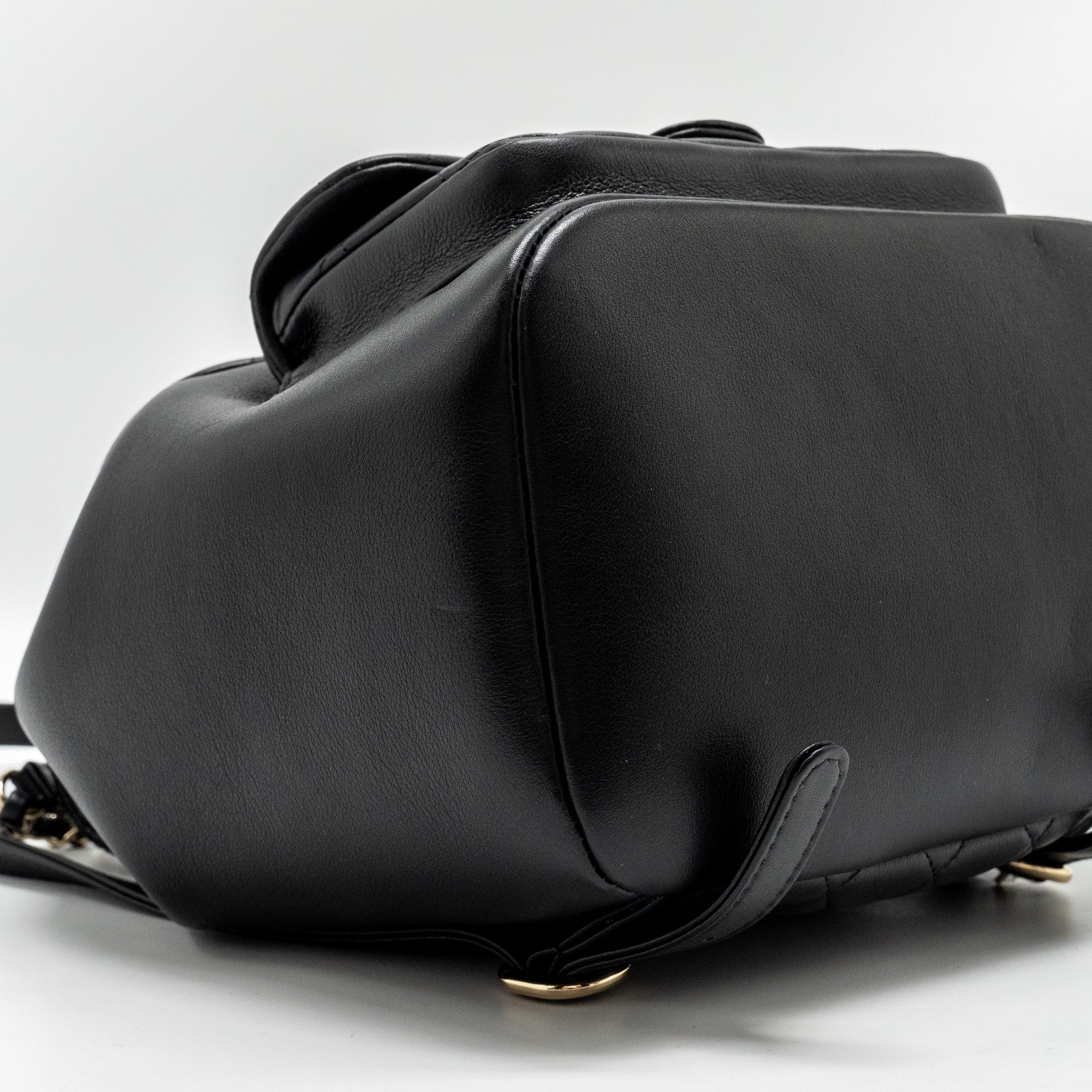 Chanel 23c Large Duma Backpack Calfskin Black L (microchip)
