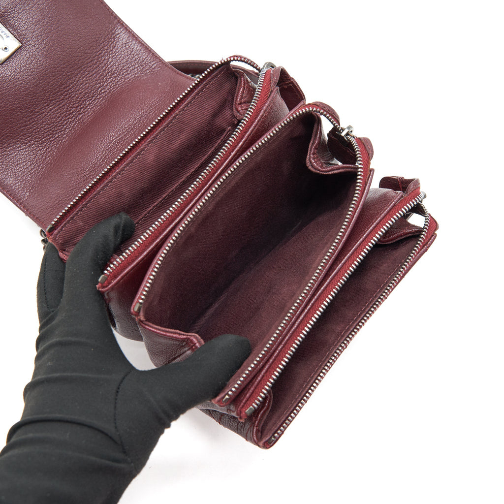 CHANEL Small Flap Bag With Chain Burgundy