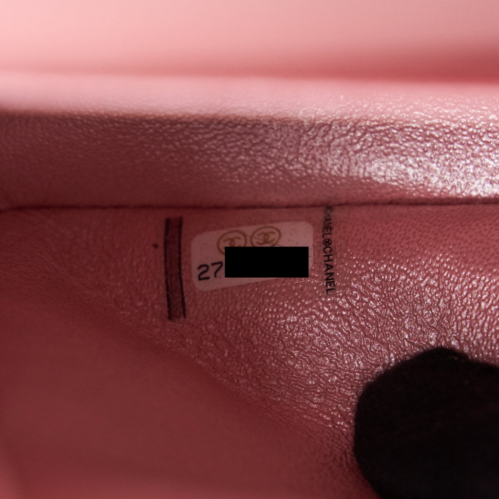 Chanel Iridescent Pearly Pink Medium Classic Double Flap Bag Caviar with L