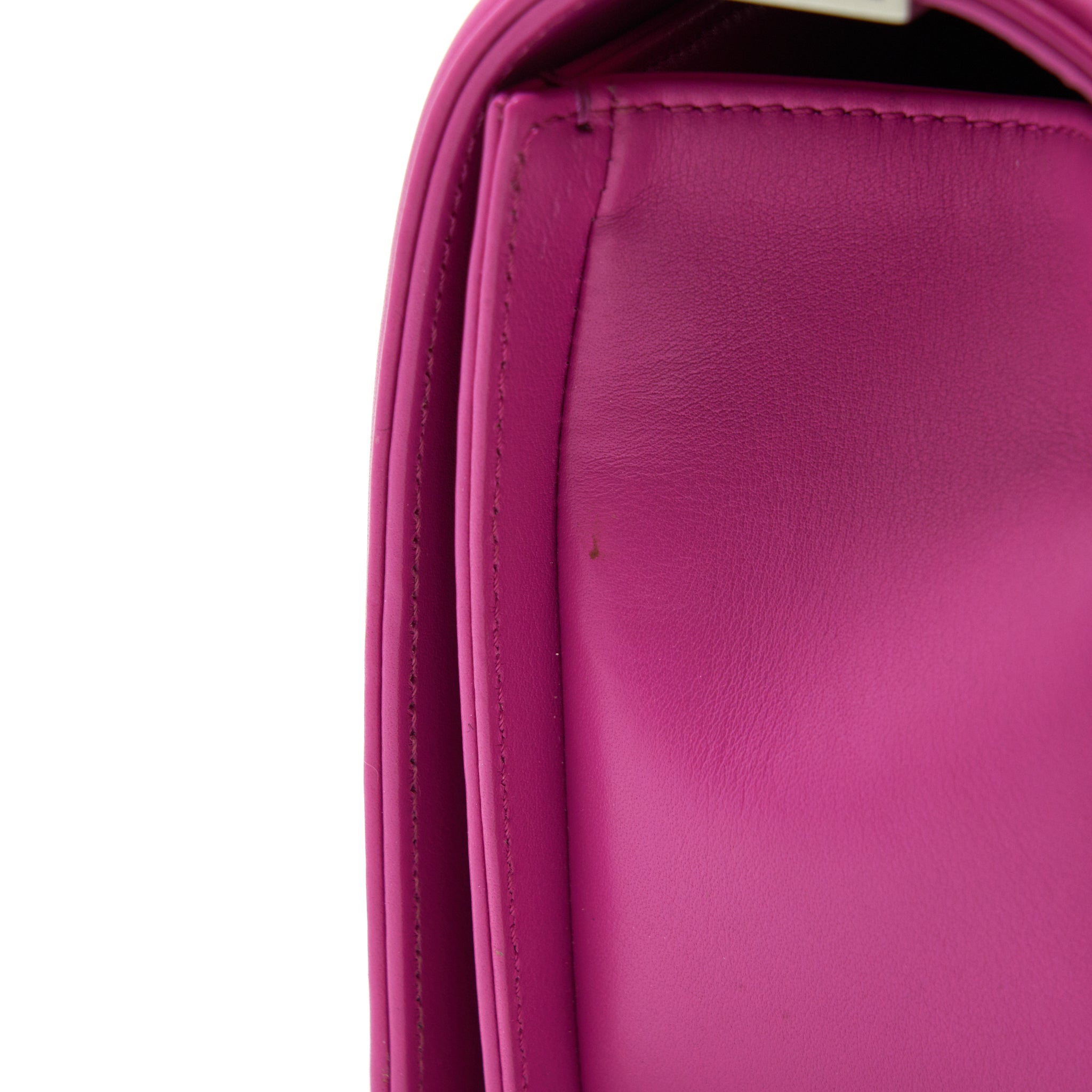 Chanel Medium Le Boy Flap Bag in Python Leather Pink with Brushed