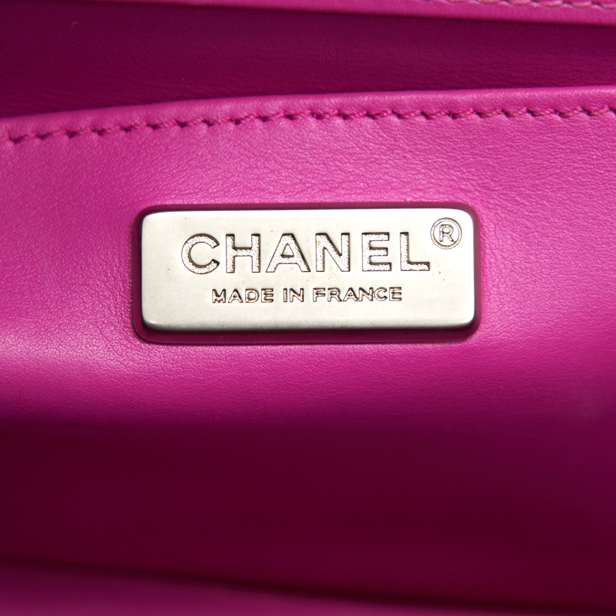 Chanel Medium Le Boy Flap Bag in Python Leather Pink with Brushed