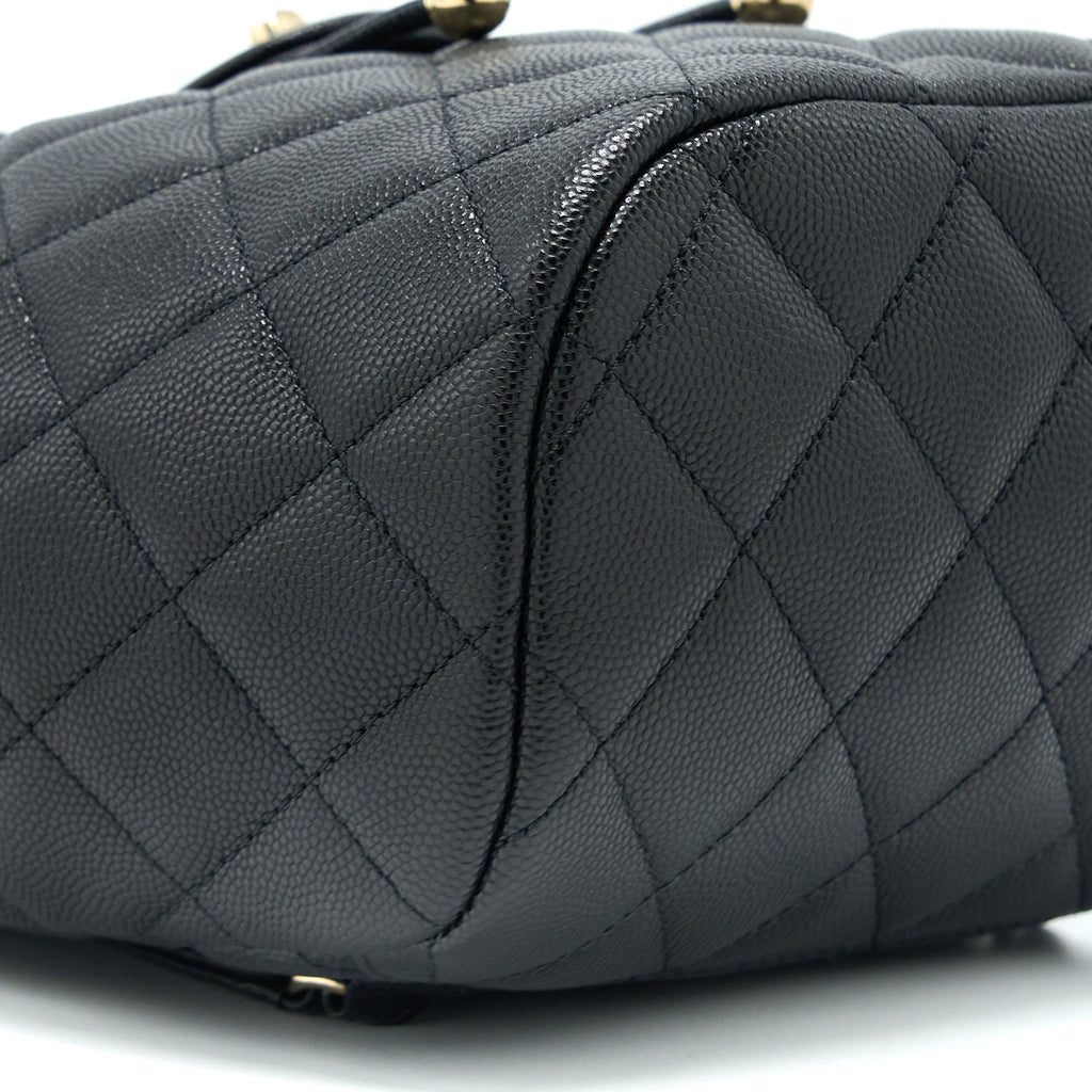 Chanel 23p Mini Flap Backpack Caviar Black L (Microchip)