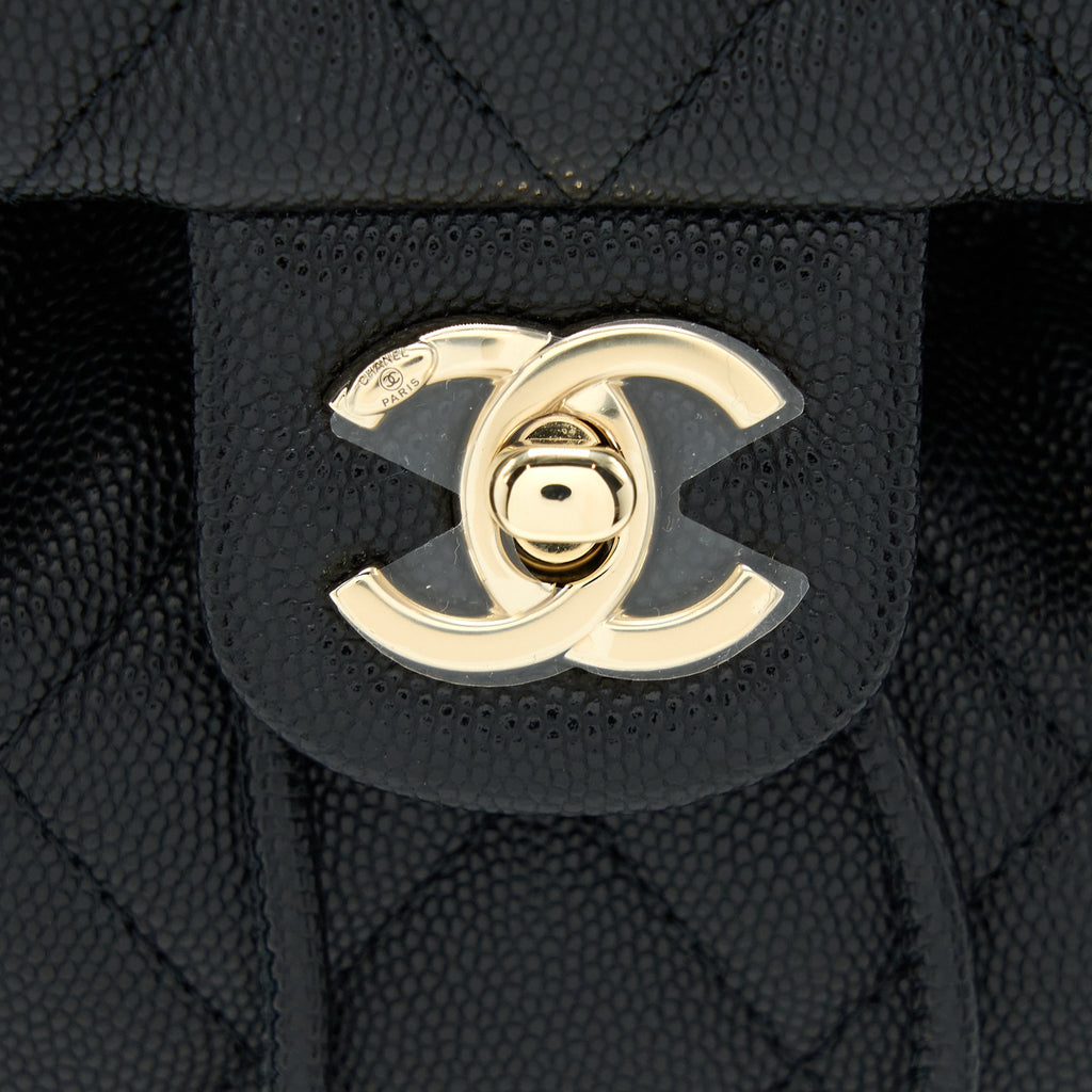 Chanel 23p Mini Flap Backpack Caviar Black L (Microchip)