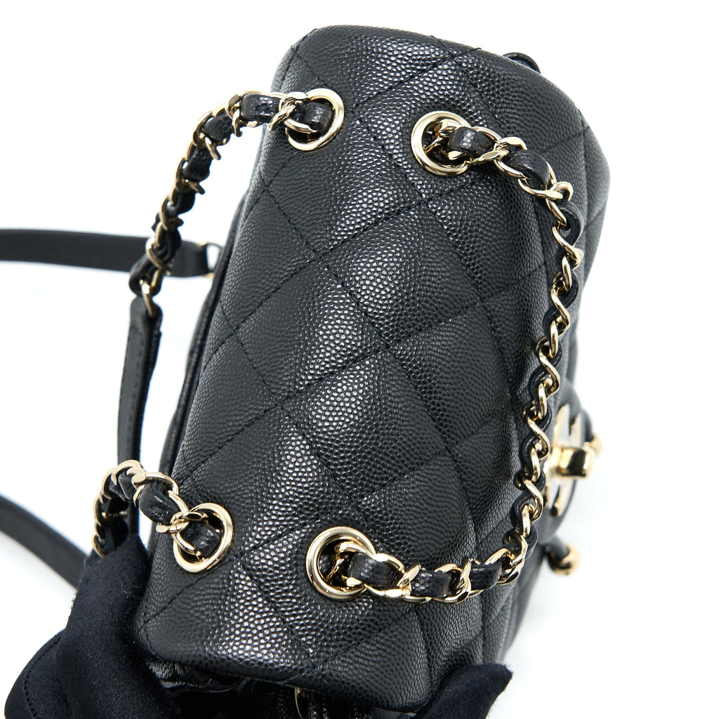 Chanel 23p Mini Flap Backpack Caviar Black L (Microchip)