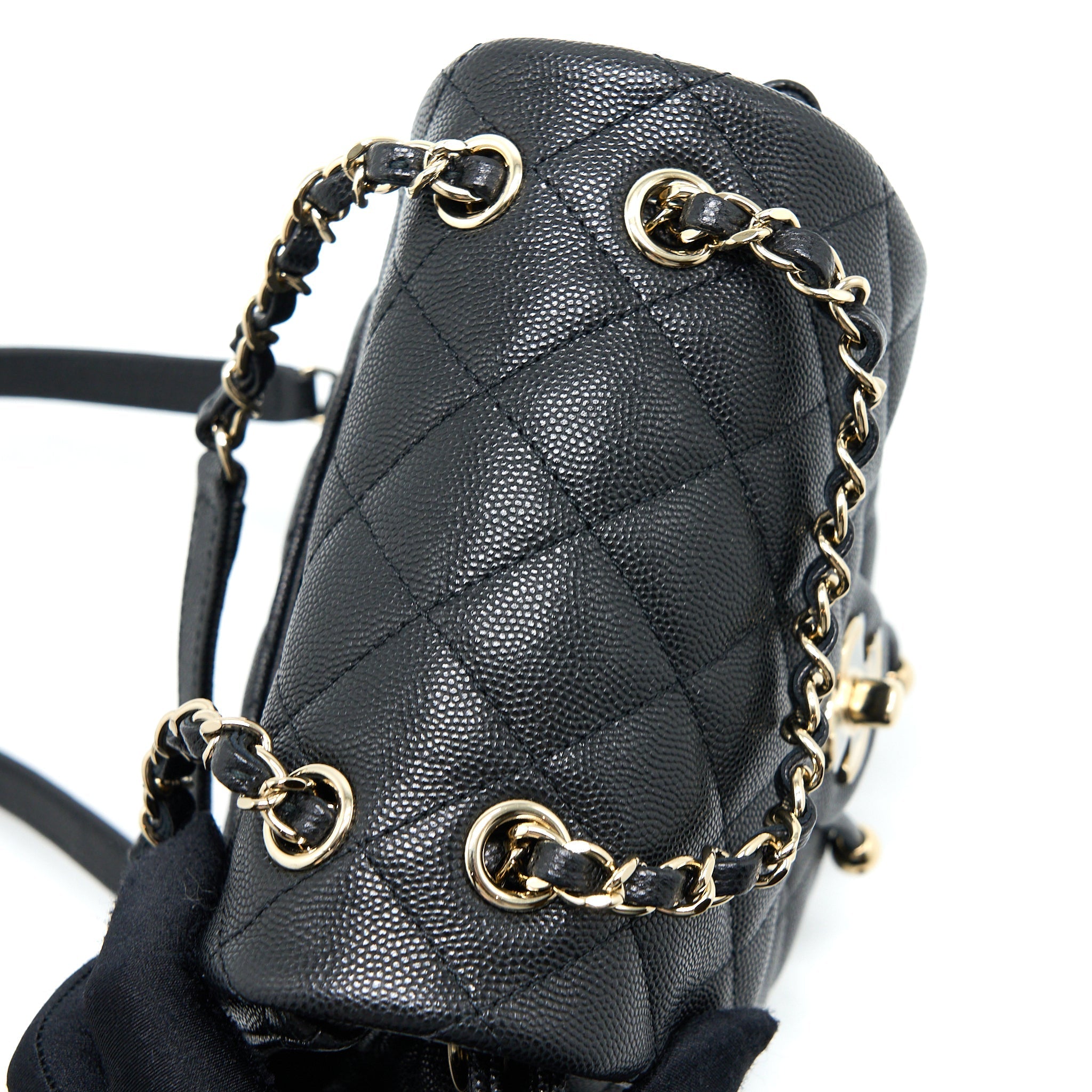 Chanel 23p Mini Flap Backpack Caviar Black L (Microchip)