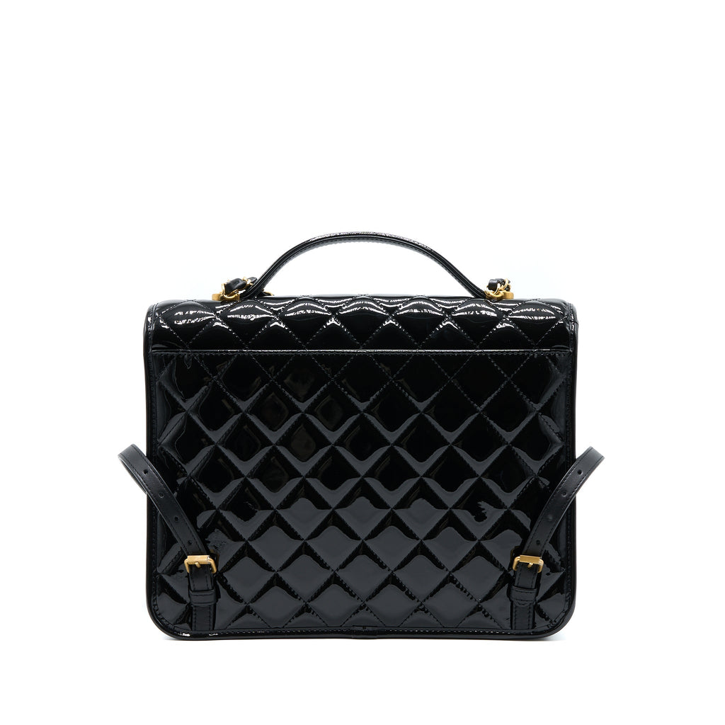 Chanel 22K Large Backpack Patent Black Brushed  (Microchip)