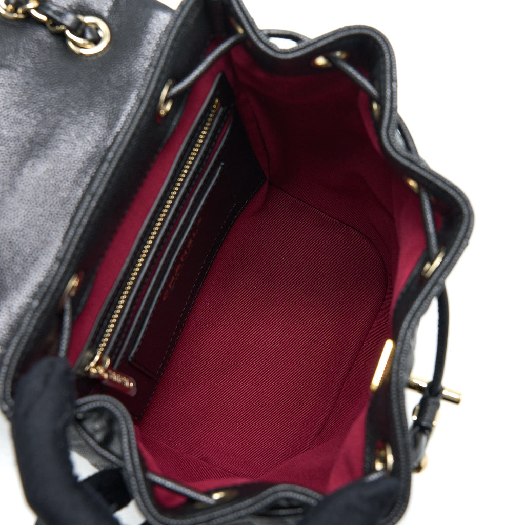 Chanel 23p Mini Flap Backpack Caviar Black L (Microchip)