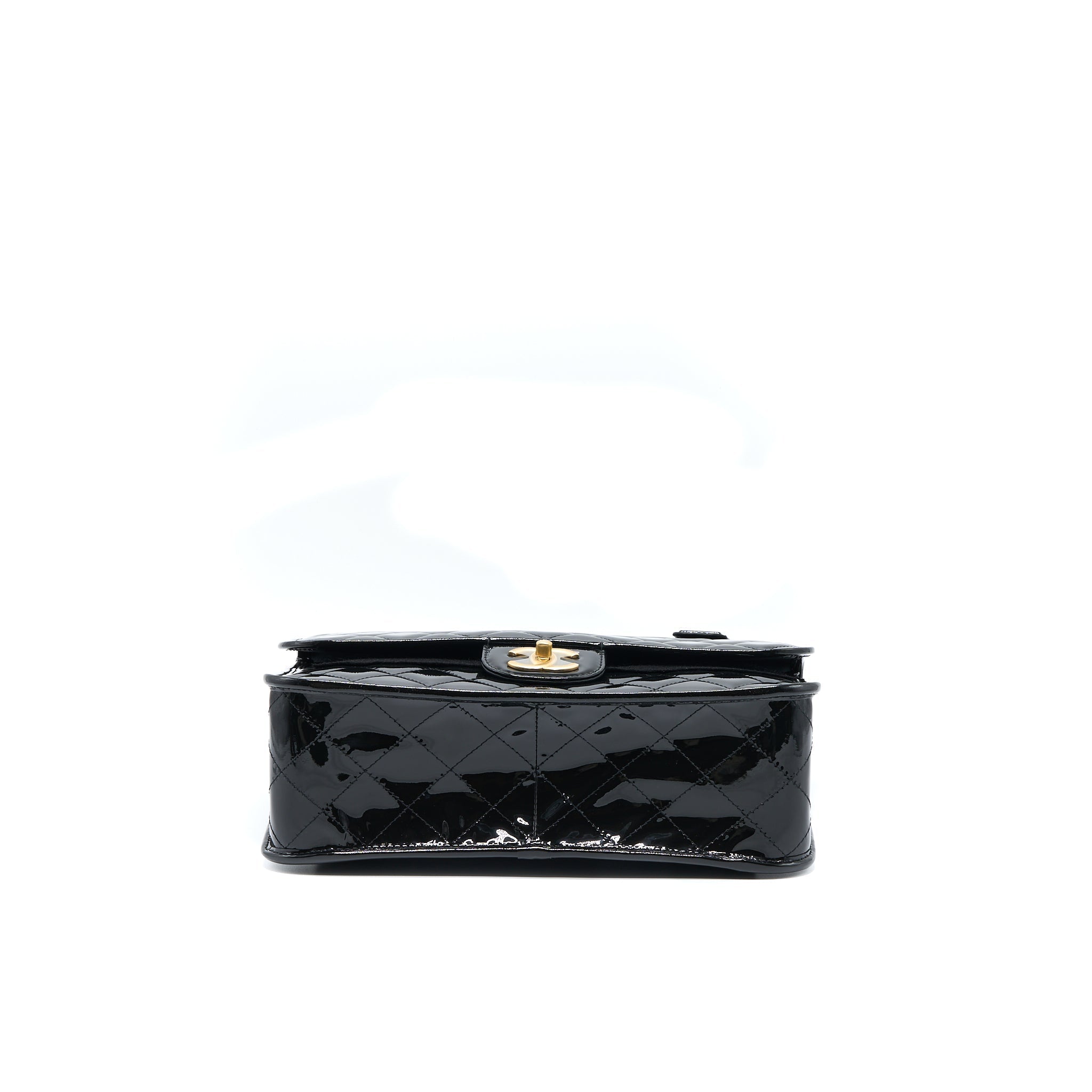 Chanel 22K Large Backpack Patent Black Brushed  (Microchip)