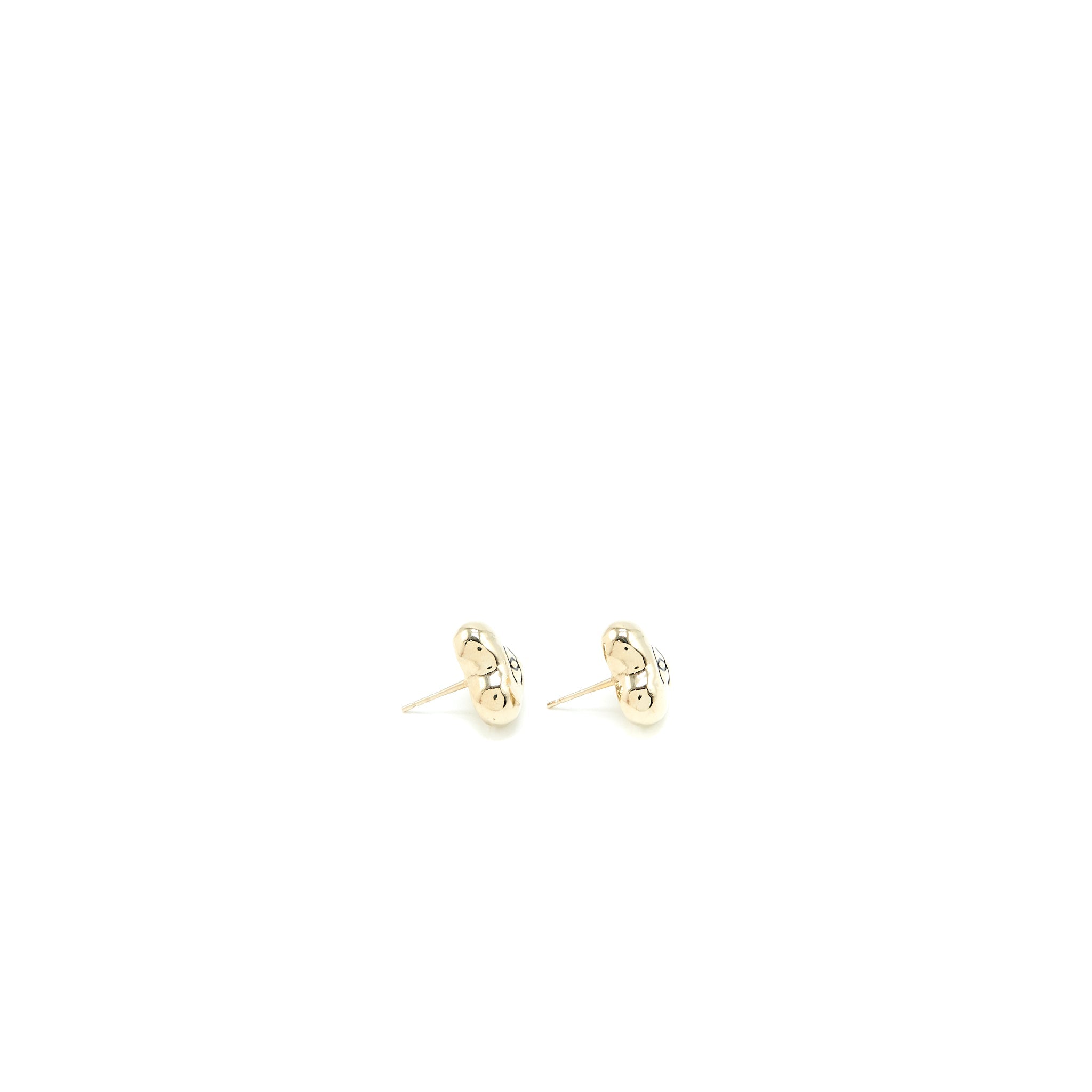 Chanel 22C Mini Heart CC Logo Earrings Light Gold Tone